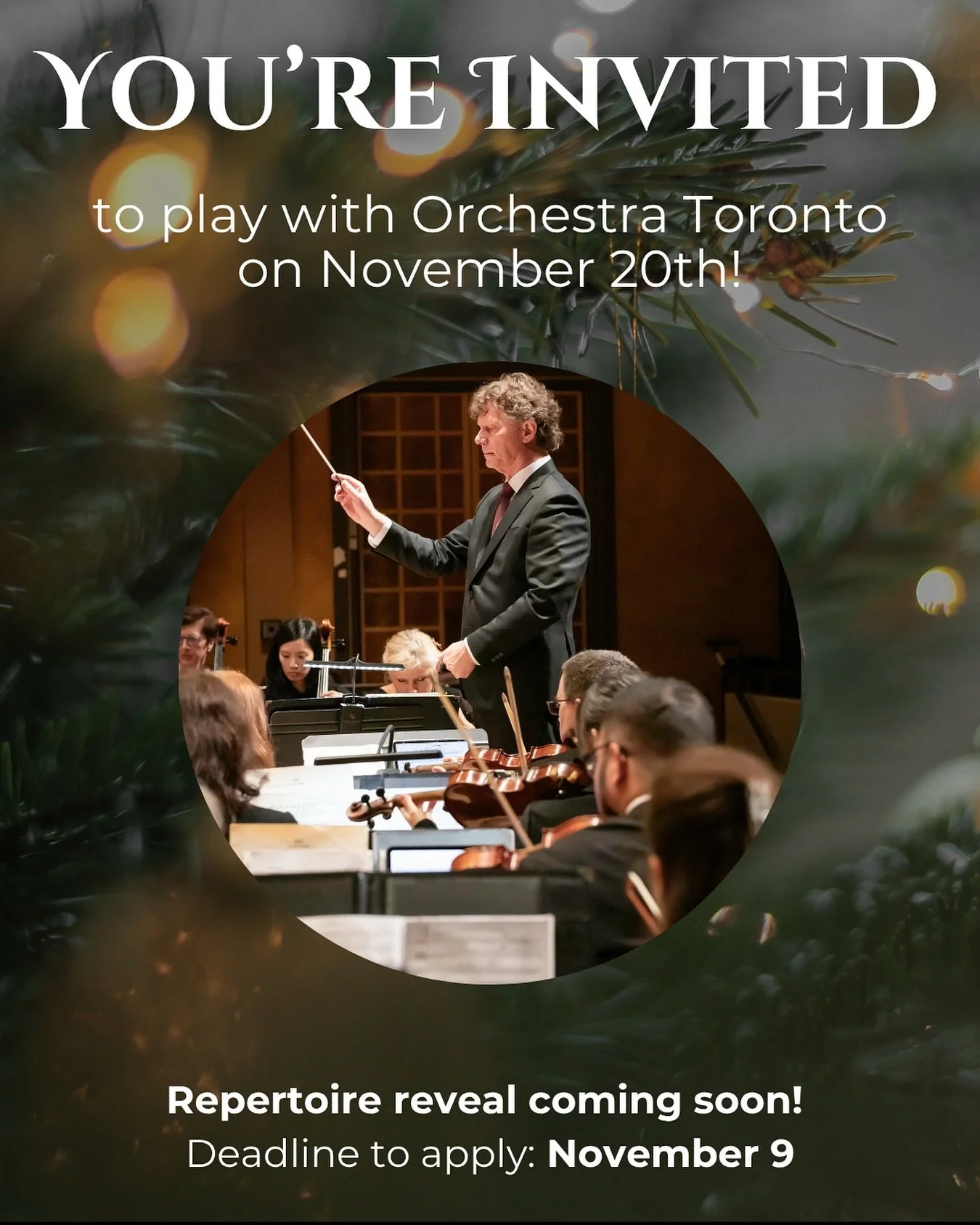 🚨Calling all musicians! Orchestra Toronto is taking a break from rehearsals on Thursday, November 20th from 7:30PM - 10:00PM at the Meridian Arts Centre (5040 Yonge St.) to host a reading session and holiday party, and YOU are invited! 

If you or s
