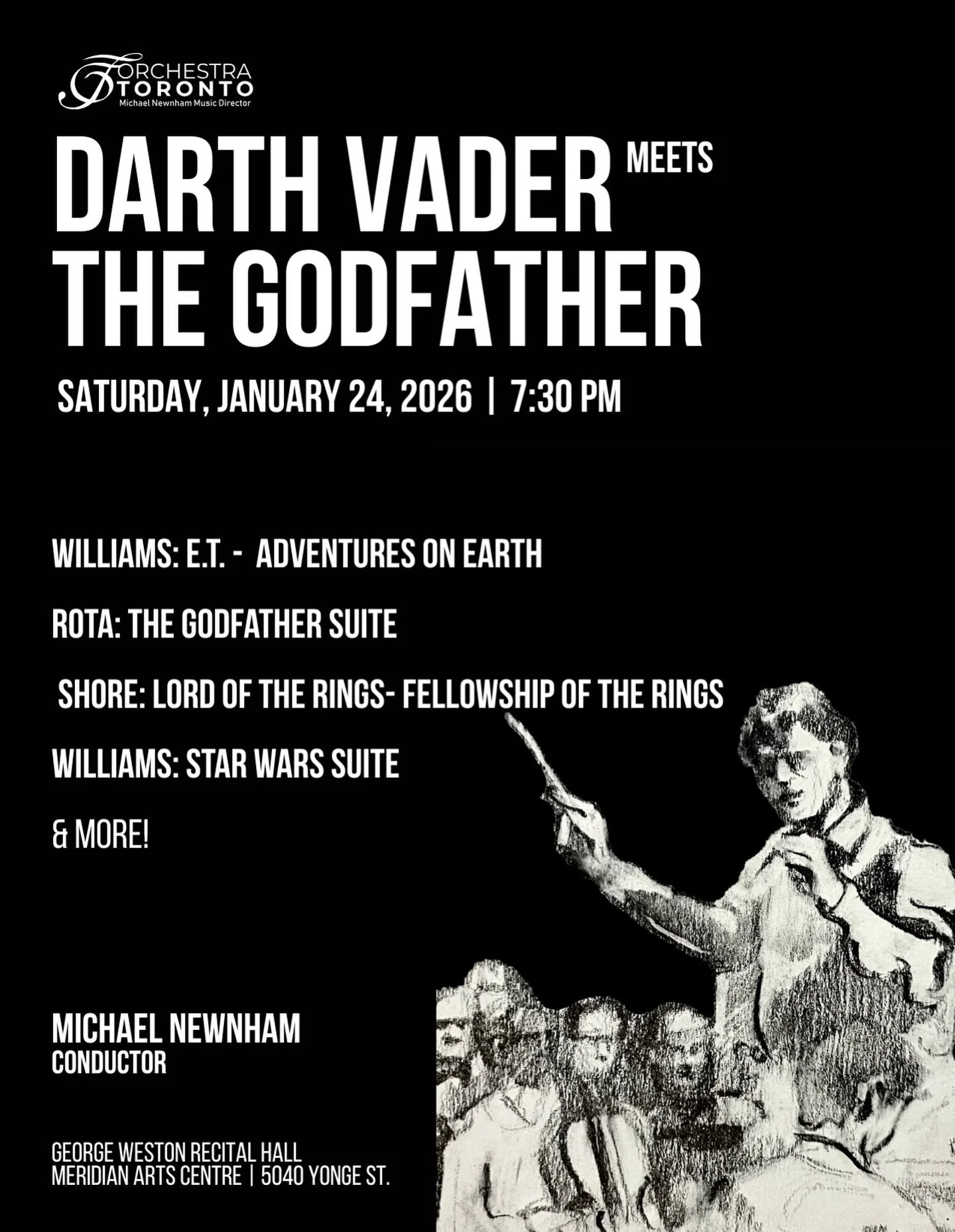 Orchestra Toronto proudly presents our first-ever concert dedicated entirely to film music&mdash; &lsquo;Darth Vader meets The Godfather&rsquo;. 🎬

From Nino Rota&rsquo;s haunting The Godfather to John Williams&rsquo;s epic Star Wars, and so much mo