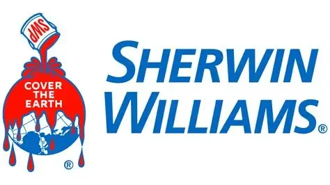 Sherwin-Williams logo with a paint can dumping paint and the slogan 'Cover the Earth'