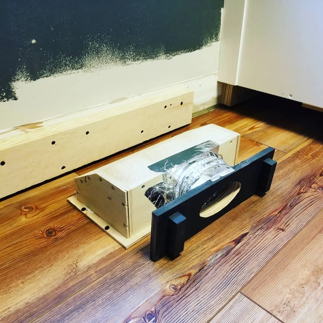 Had to route a floor vent through a toe kick. There are surprisingly not many product options for this application, so I had to make something. Challenge accepted.

#woodworkingcommunity #woodworking #toekick #stopgivingthumbsup #hvac #improvisation 