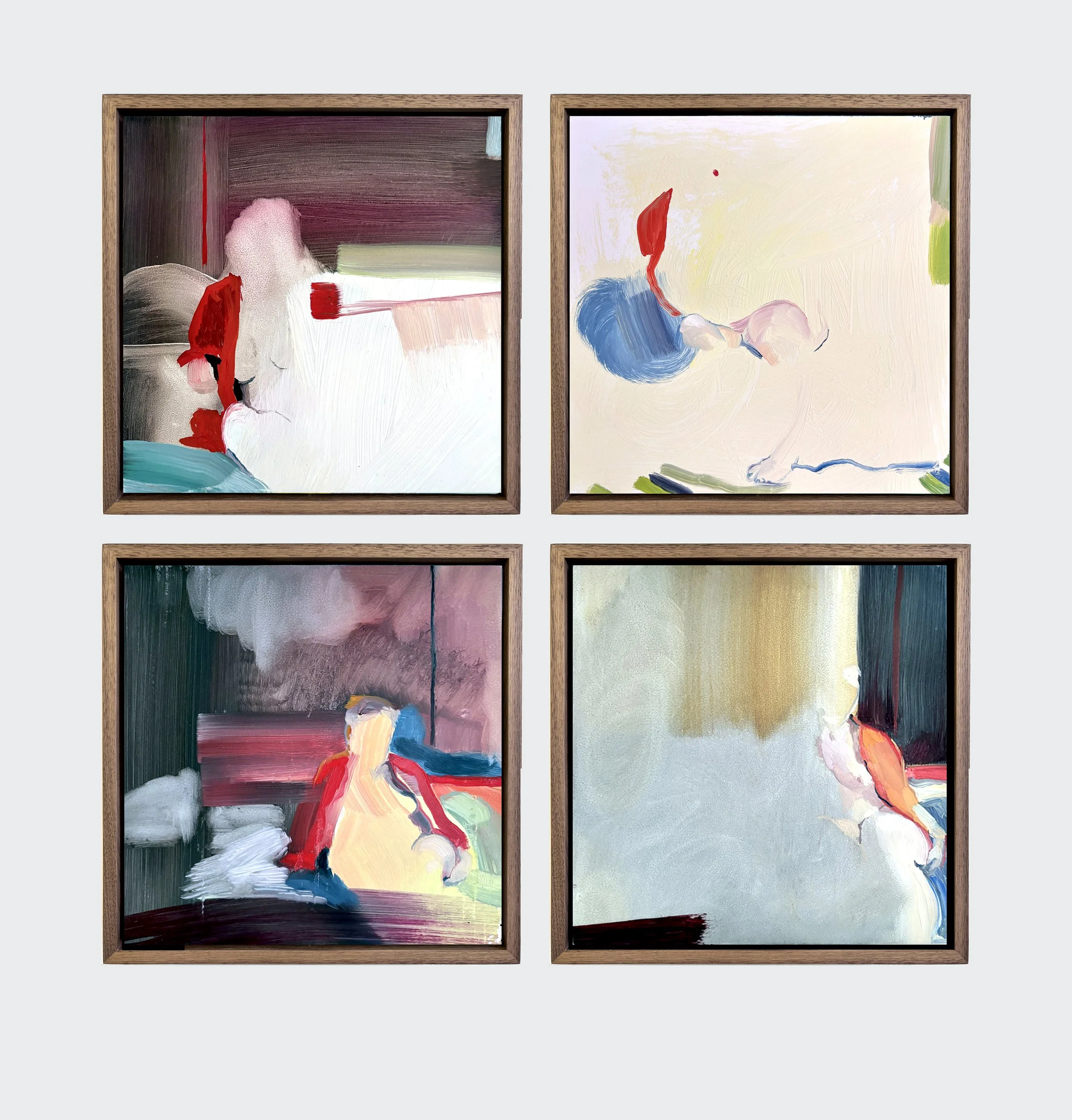 'Quartet', Oil on panels, 42 x 42 cm