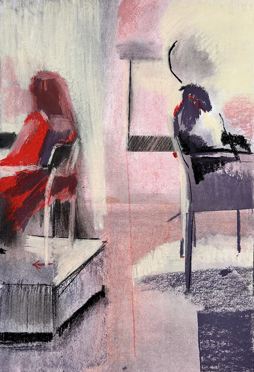 Drawing Room 13 Nov 2025 – late evening, Pastel on paper