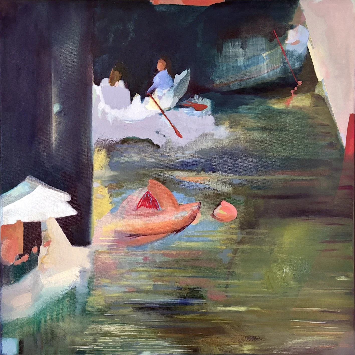 'Boating (Victoria Park)', 2025, Oil on canvas, 60 x 60cm