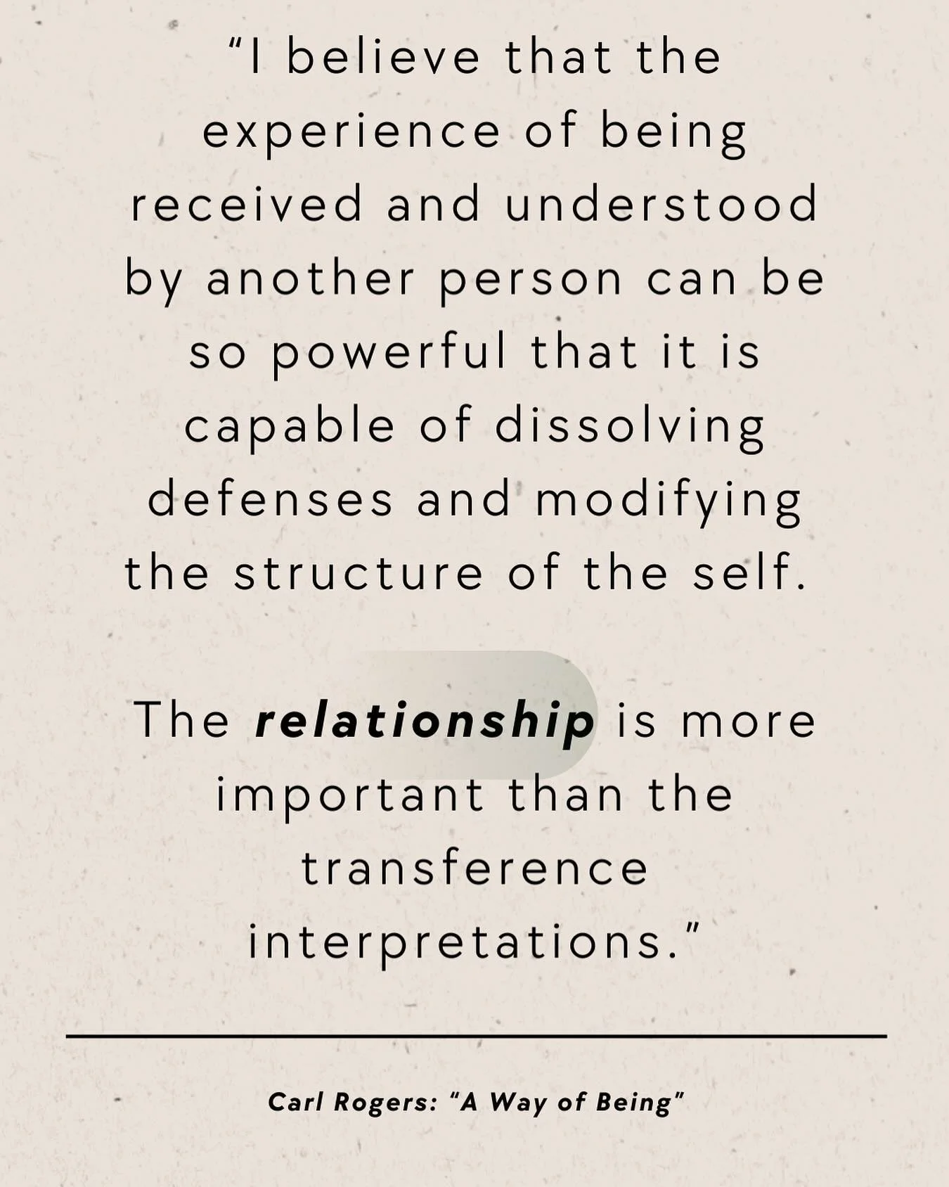 Person-centered psychotherapy isn&rsquo;t about analyzing you. It&rsquo;s not about bandaid solutions or prescribed interventions. 

It&rsquo;s about meeting you with presence, trust, and real connection. That&rsquo;s where the healing happens.