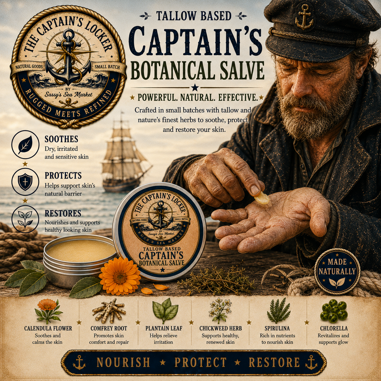 Captain's Tallow Healing Salve 2oz