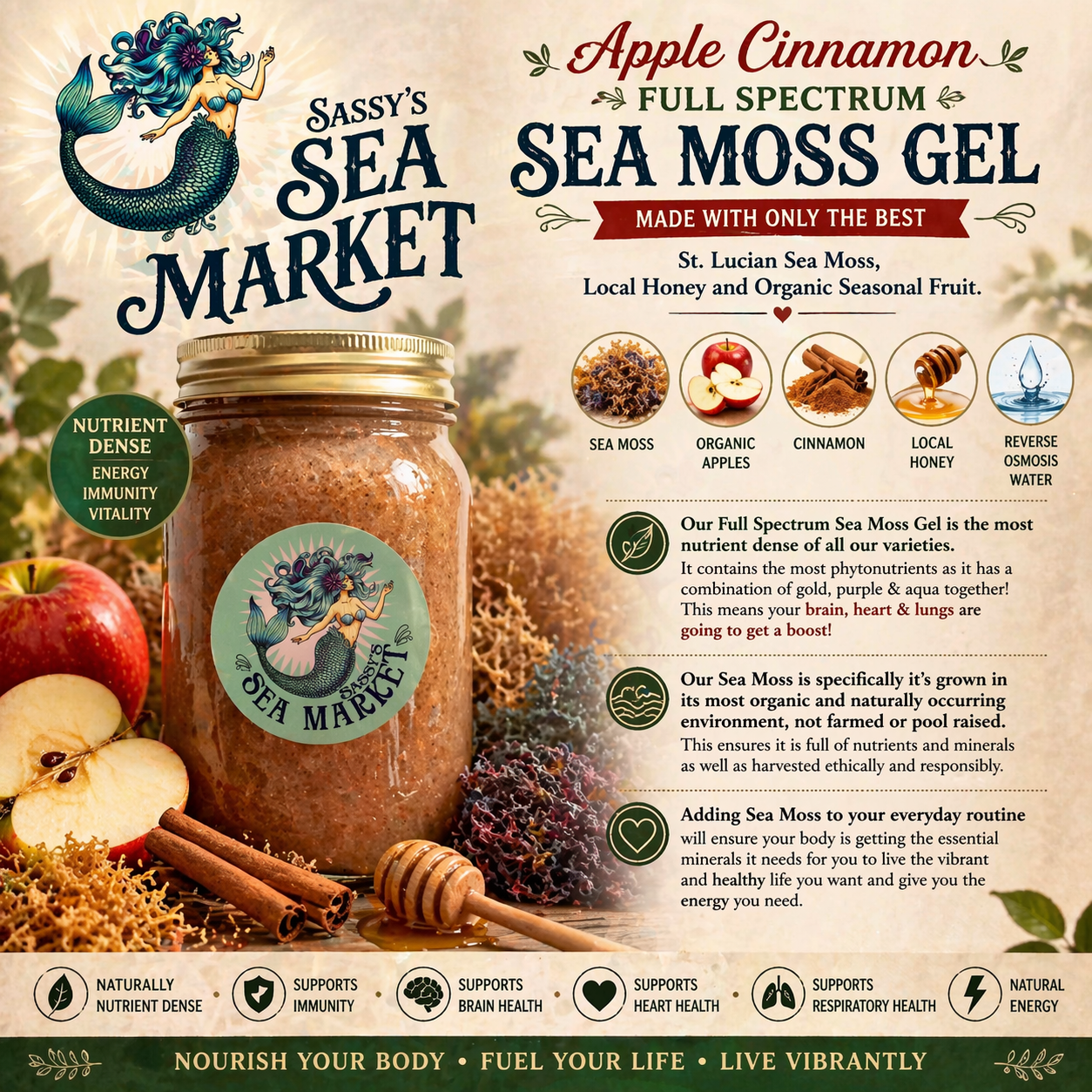 Apple Cinnamon Full Spectrum Sea Moss Gel