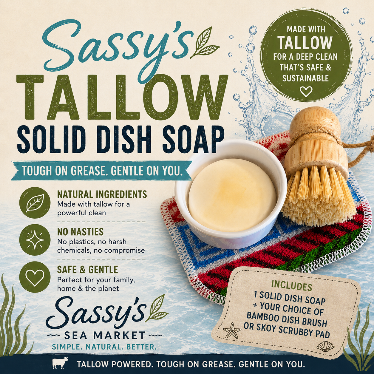Tallow Solid Dish Soap