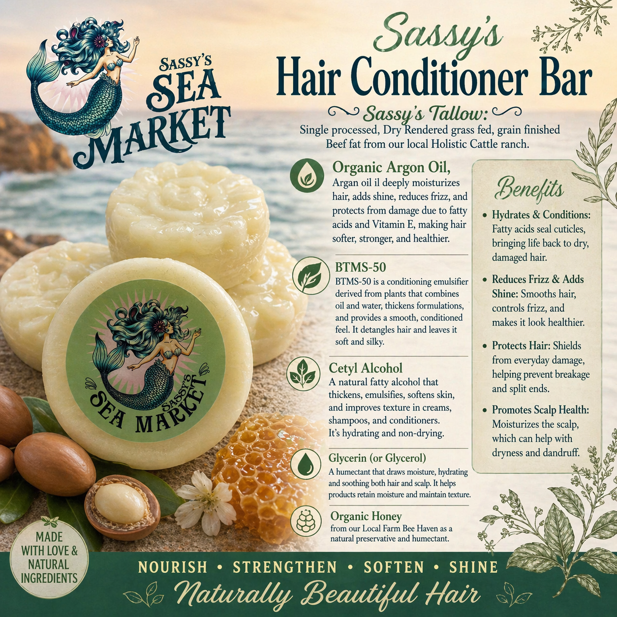 Tallow Conditioner Bar