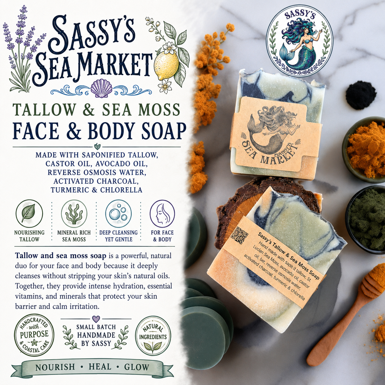 Sassy's Sea Moss & Tallow Soap