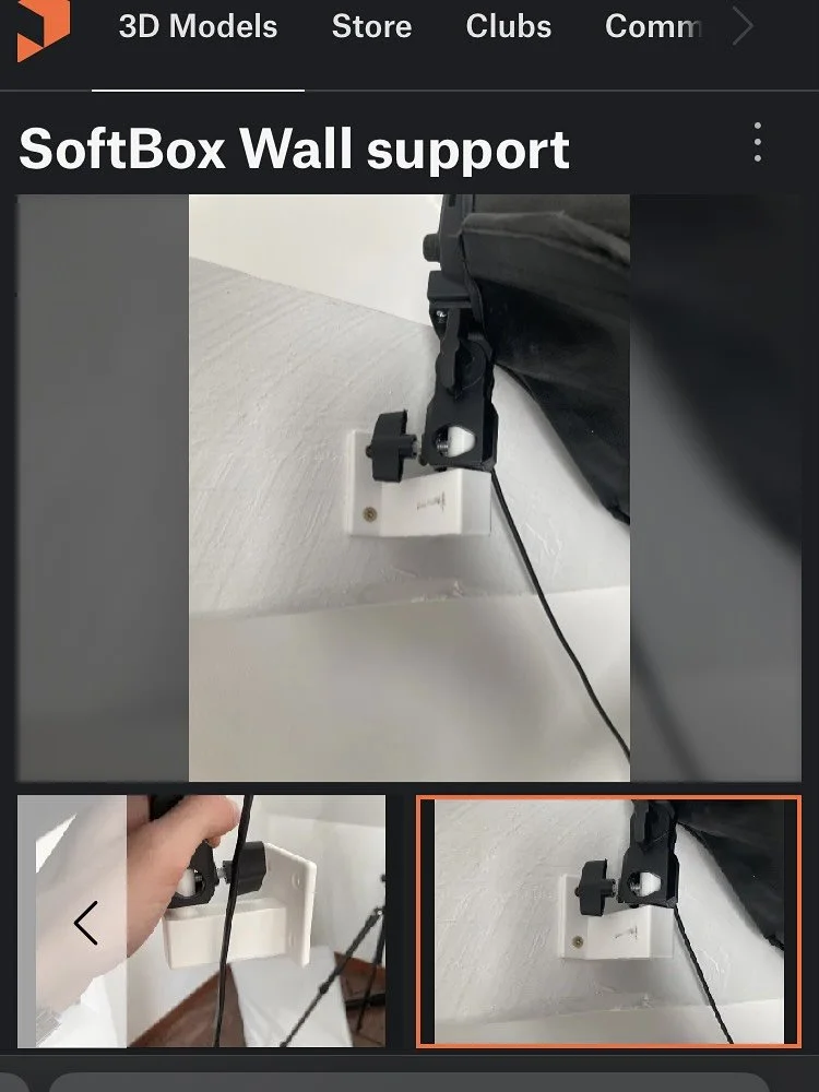 Another day, another custom design for the practice. I made these supports for the SoftBoxes of our (small) photo studio to save space. They work wonderfully when printed with PETG. I included some design features that trick the slicer into making th