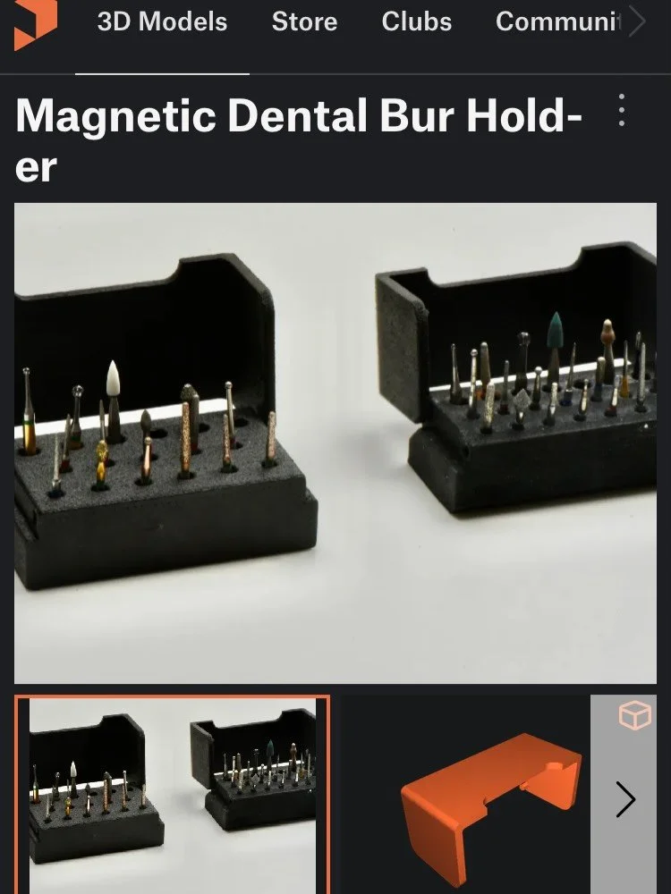 The magnetic Bur Holder is now available. You can get on my printables. You will find all of the instructions and resources there. Enjoy !
#dentistluxembourg #3dprintinglife #dentistry 

https://www.printables.com/model/1742878-magnetic-dental-bur-ho