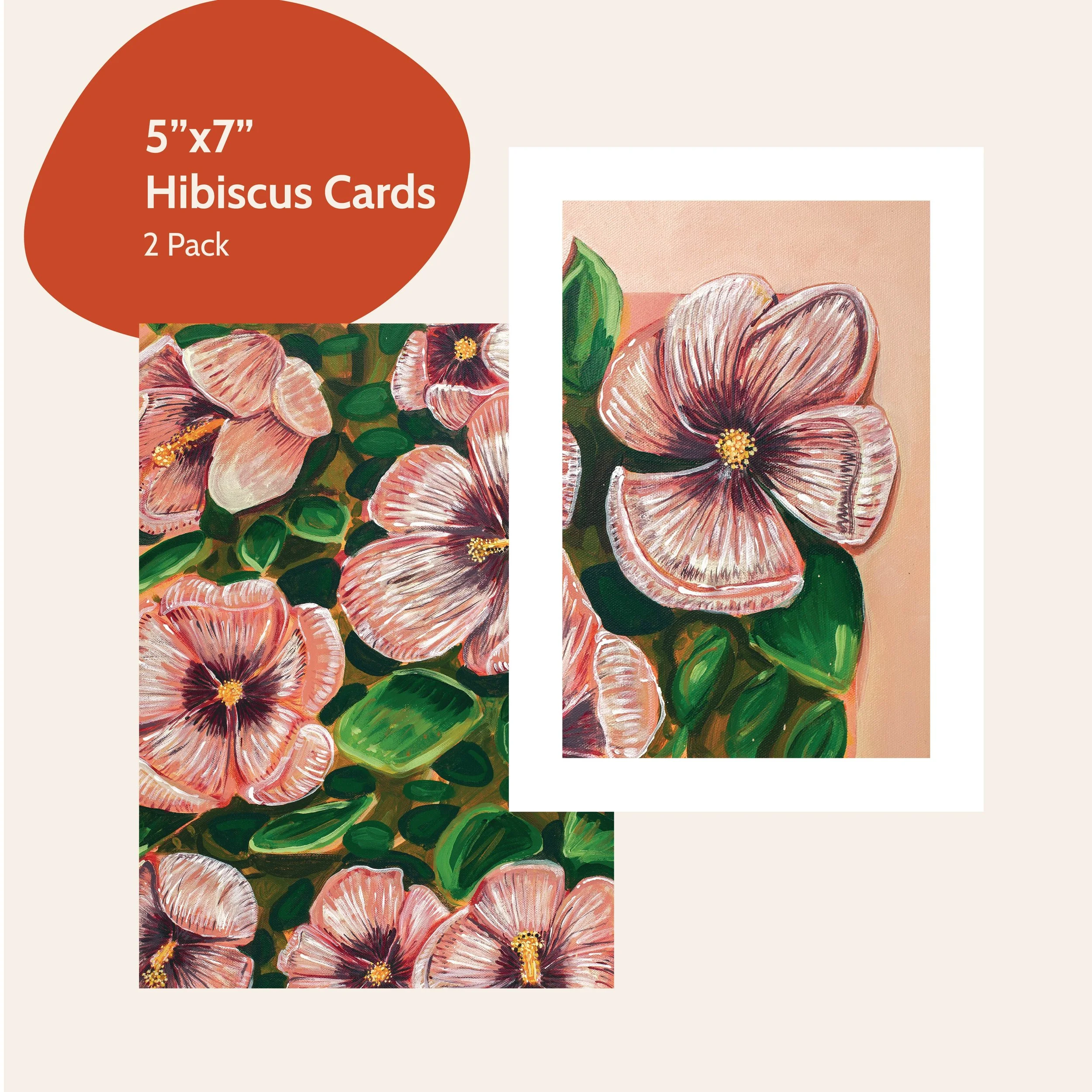 5x7 2-pack Hibiscus Cards