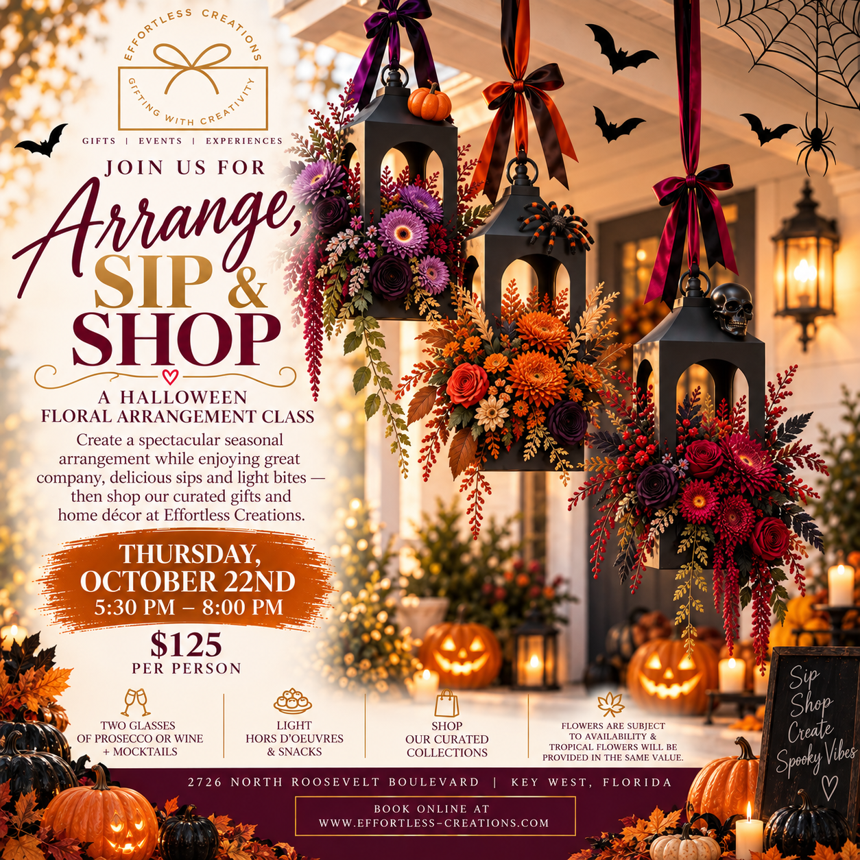 Arrange, Sip & Shop OCTOBER 22ND
