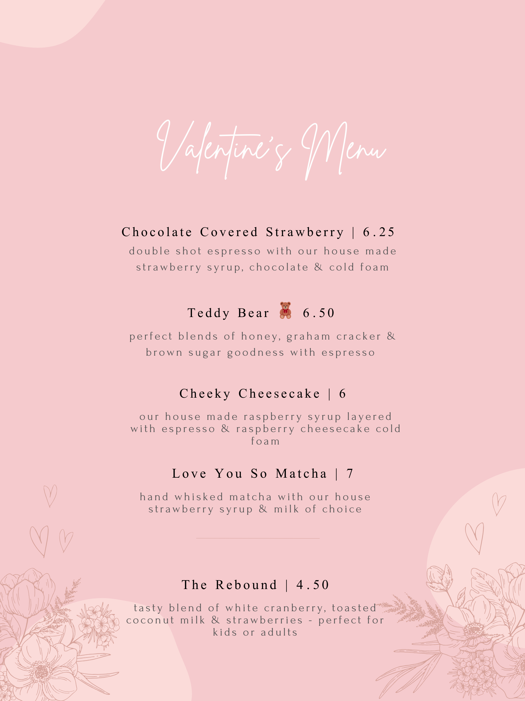 Valentines Day Menu Ity Bitys Playhouse Avon Ohio