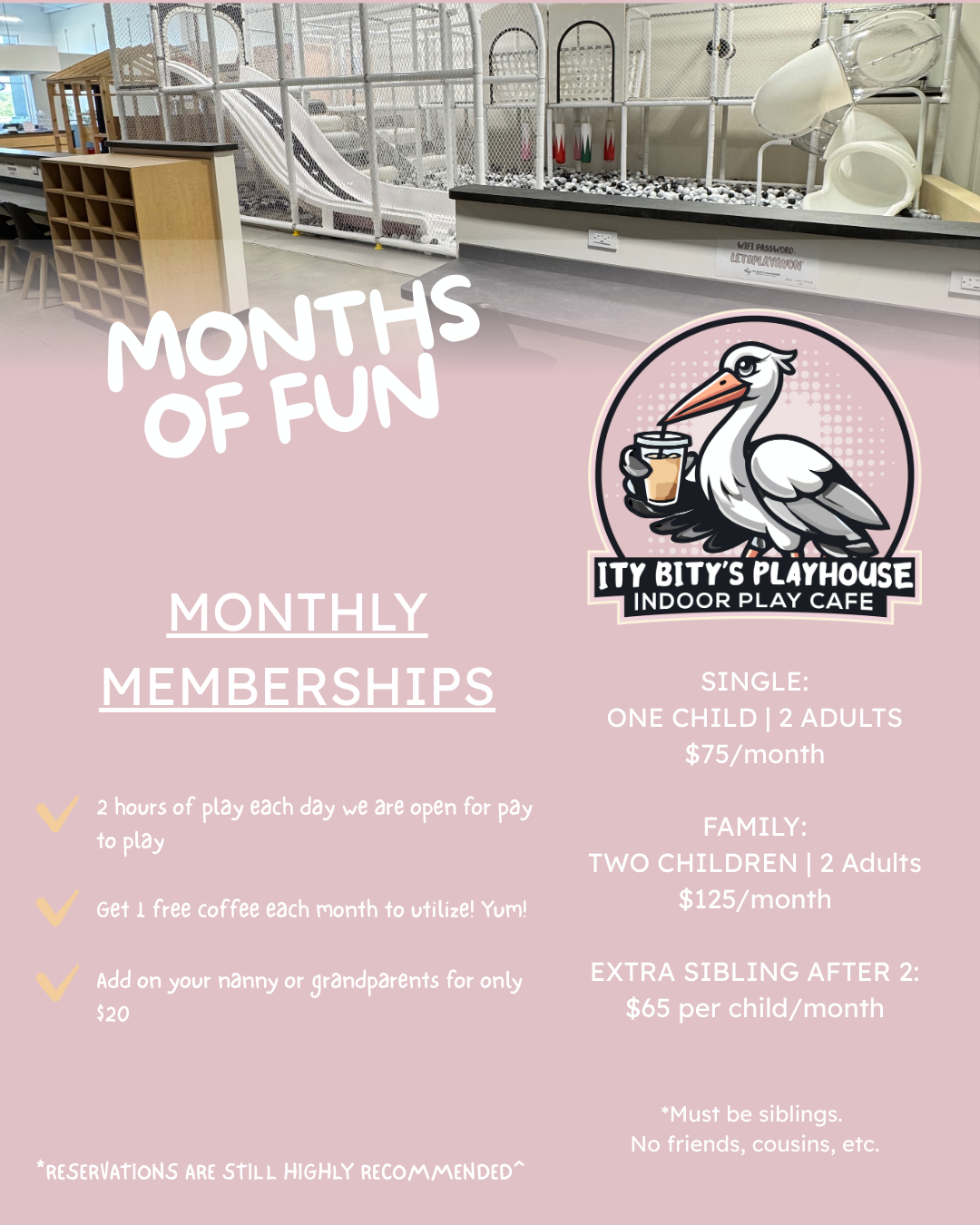 Ity Bity Monthly Memberships Avon Indoor Playground and cafe