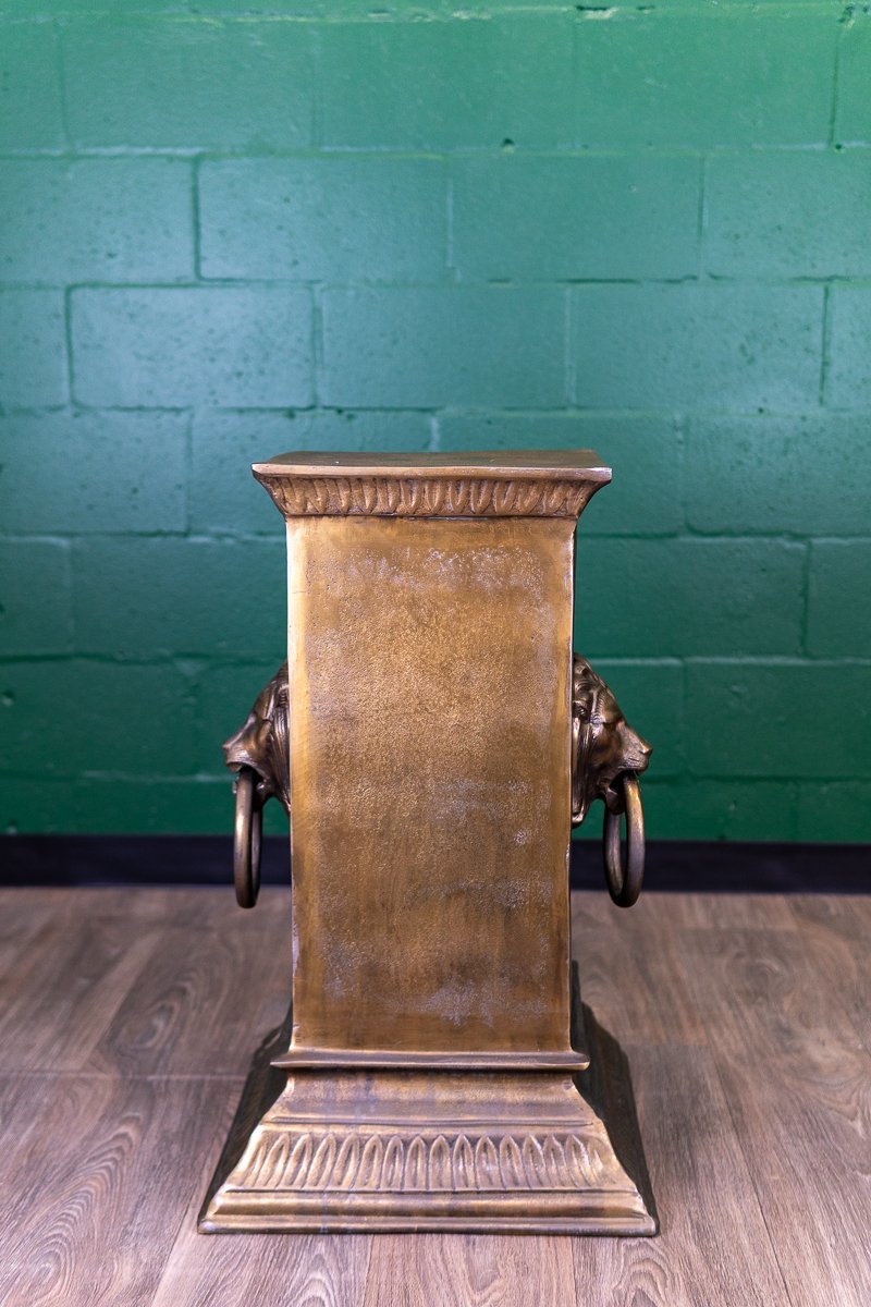 Neoclassical-Style Pedestal w/ Lion Mascarons