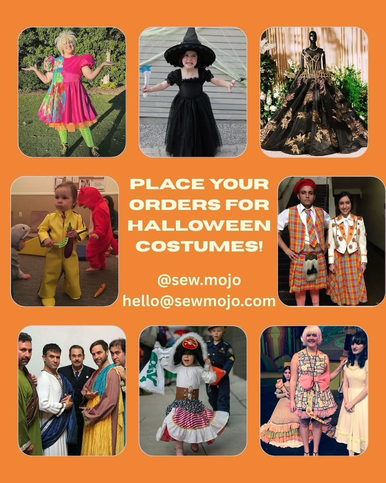 The end of summer means one things in my house: it&rsquo;s time to start cracking on Halloween costumes! Place your orders NOW for custom costumes made to your and/or your family&rsquo;s measurements. DM, email, or text me.
