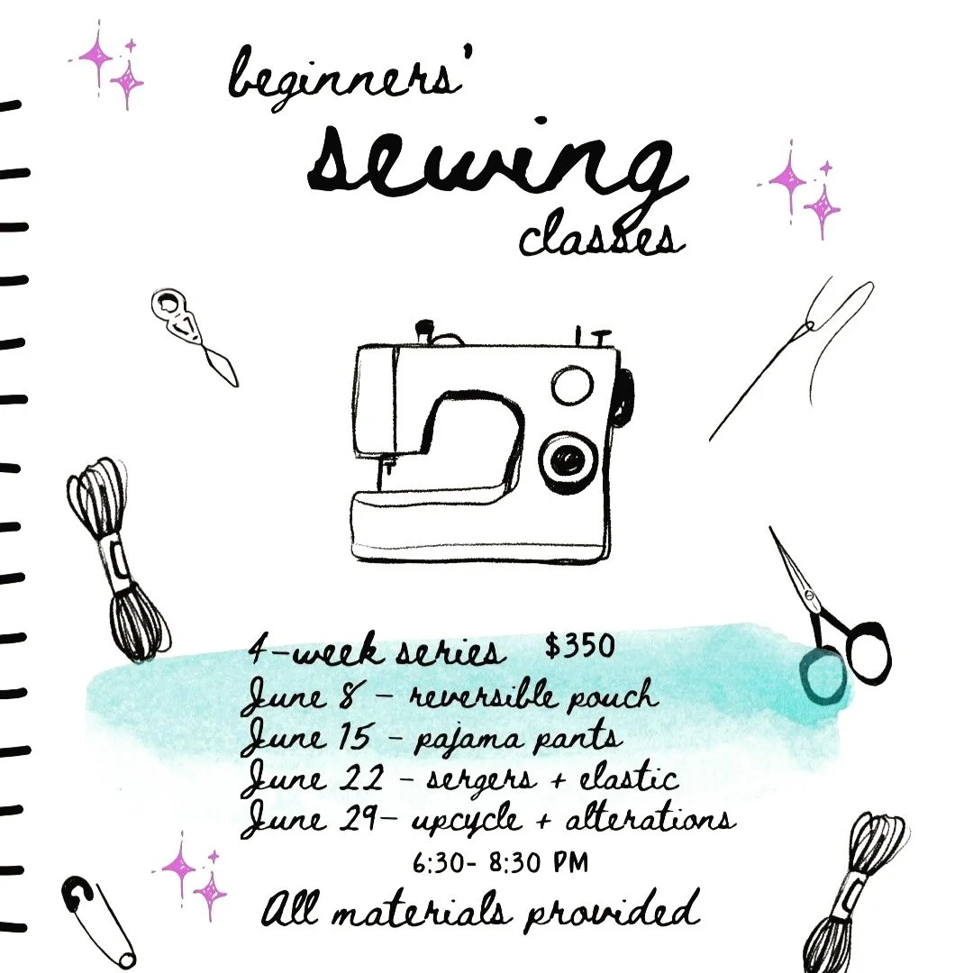 Learn to sew already! Join me for four beginners' classes at the Hive South Pasadena. I'll cover my favourite lessons on actual sewing machines. Go home with your own cozy pair of pj pants. See you on Monday! Sign up @thehivesouthpasadena
