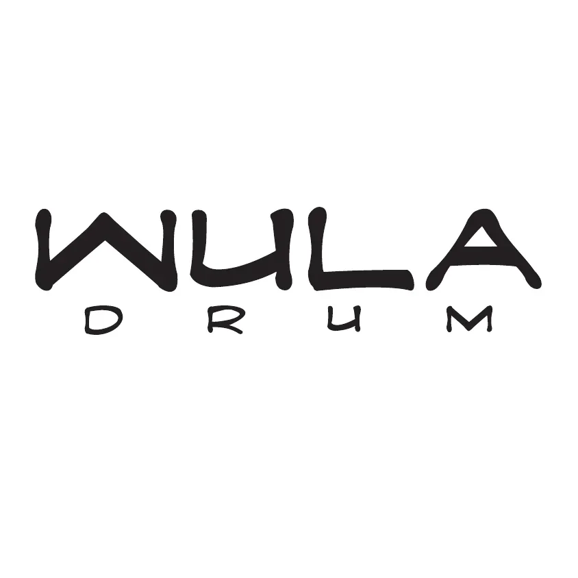 Logo with the text 'WULA DRUM' in stylized black font on a white background.