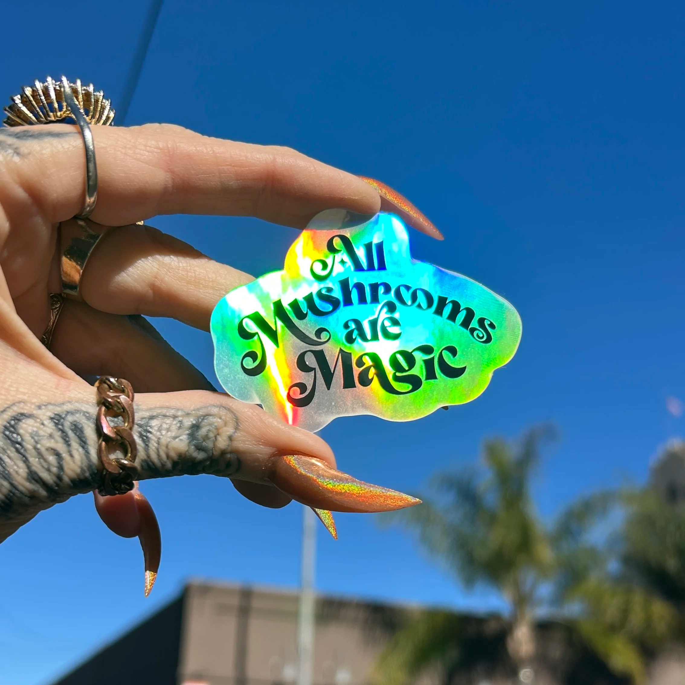 All Mushrooms Are Magic Reflective Sticker