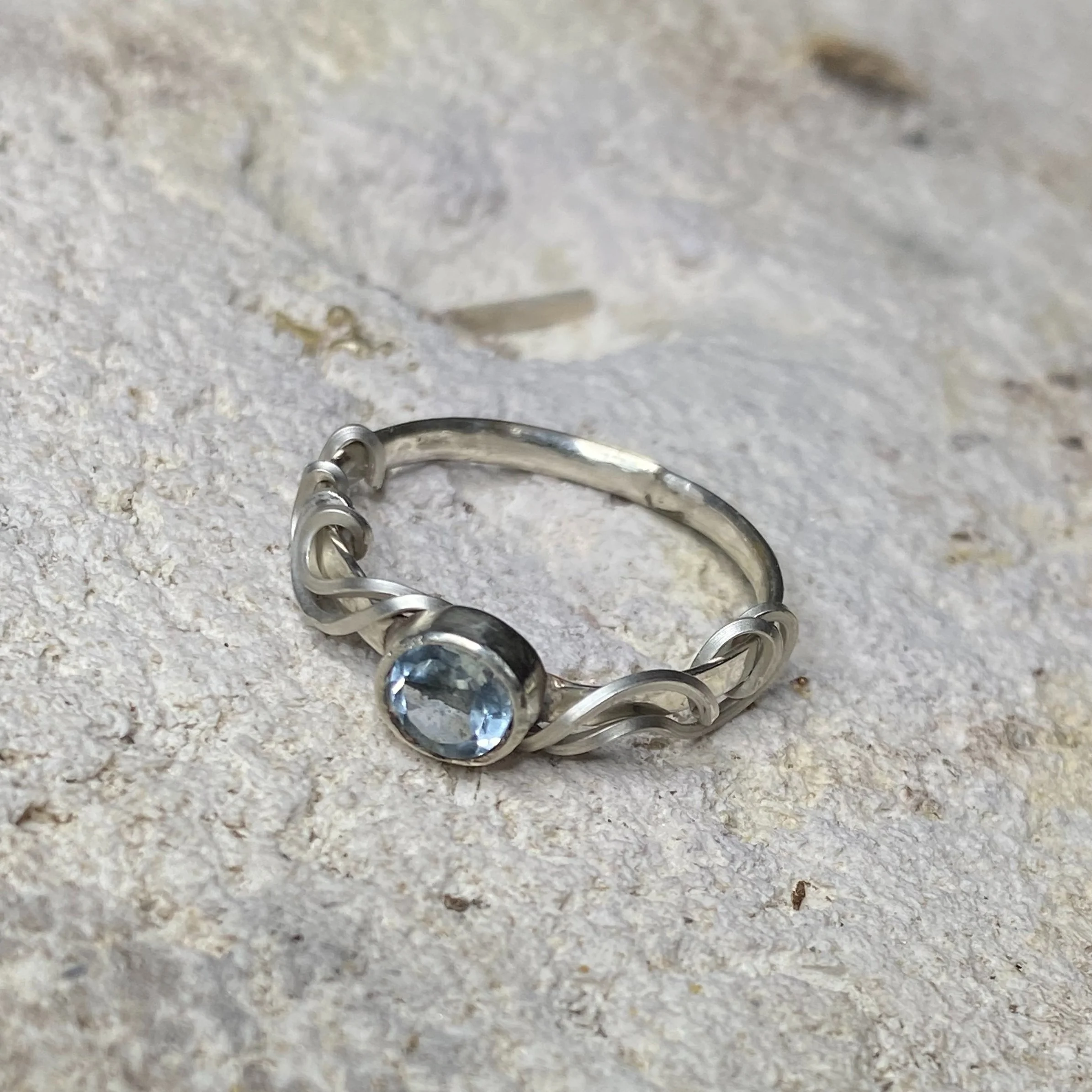 Blue Topaz in Argentium Sterling Silver