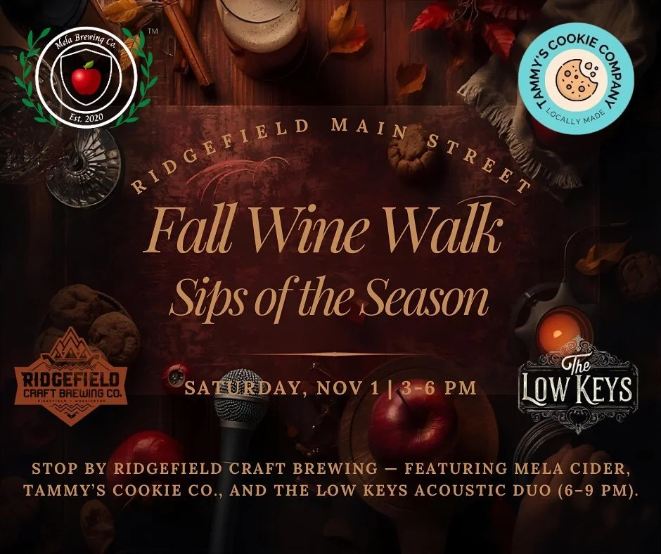 Join us in celebrating the community that makes historic downtown Ridgefield shine! This biannual stroll pairs local wines, beers, and ciders with the creativity of our small businesses, musicians, and makers &mdash; all bringing their seasonal best 