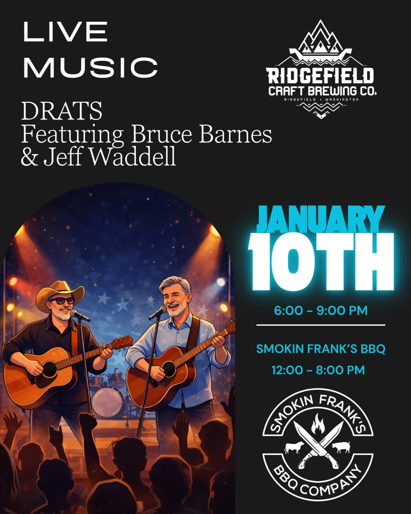 Cᴏᴍᴇ ʜᴀɴɢ ᴏᴜᴛ ᴡɪᴛʜ ᴜs ᴛʜɪs Sᴀᴛᴜʀᴅᴀʏ! Wᴇ&rsquo;ᴠᴇ ɢᴏᴛ ʟɪᴠᴇ ᴍᴜsɪᴄ, ɴᴇɪɢʜʙᴏʀs, ᴀɴᴅ ᴛʜᴀᴛ ʟᴀɪᴅ-ʙᴀᴄᴋ Rɪᴅɢᴇꜰɪᴇʟᴅ ᴡᴇᴇᴋᴇɴᴅ ꜰᴇᴇʟɪɴɢ.

𝐃𝐫𝐚𝐭𝐬! ᴡɪʟʟ ʙᴇ ᴘʟᴀʏɪɴɢ ꜰʀᴏᴍ 𝟔 ᴛᴏ 𝟗 ᴘᴍ &mdash; Jᴇꜰꜰ Wᴀᴅᴅᴇʟʟ ᴀɴᴅ Bʀᴜᴄᴇ Bᴀʀɴᴇs ʙʀɪɴɢ ᴛʜᴀᴛ ᴇᴀsʏ-ɢᴏɪɴɢ ᴍɪx ᴏꜰ sᴏɴɢs ʏᴏᴜ ꜰᴏʀɢ