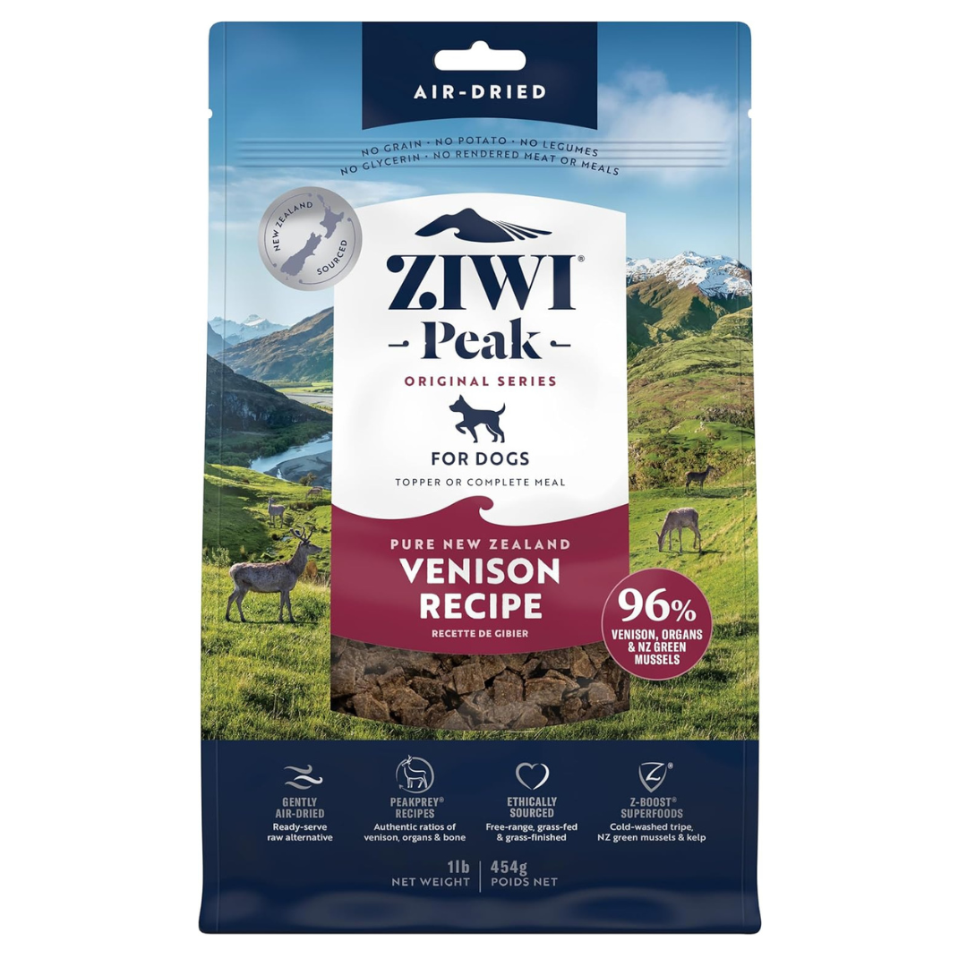 ZIWI Peak Air-Dried Vension Dog Food All Natural, High Protein, Grain Free, Limited Ingredient Superfoods (16oz)