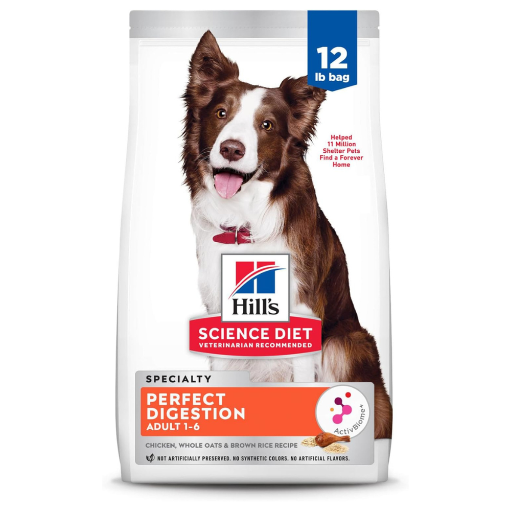 Hill's Science Diet Perfect Digestion, Adult 1-6, Digestive Support, Dry Dog  Food, Chicken, Brown Rice, & Whole Oat  Natty Pet Shop