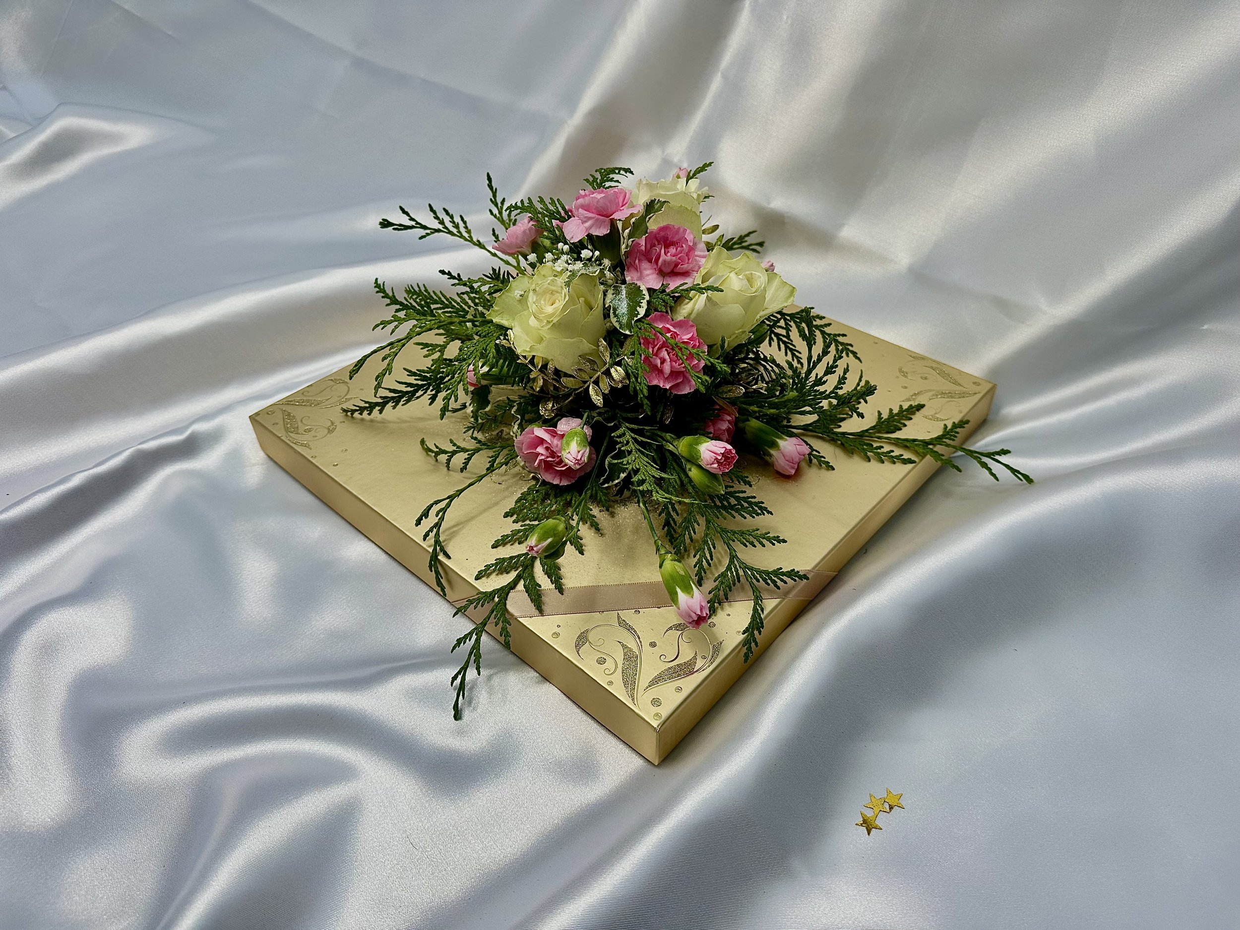 Floral Chocolate Box - Gold