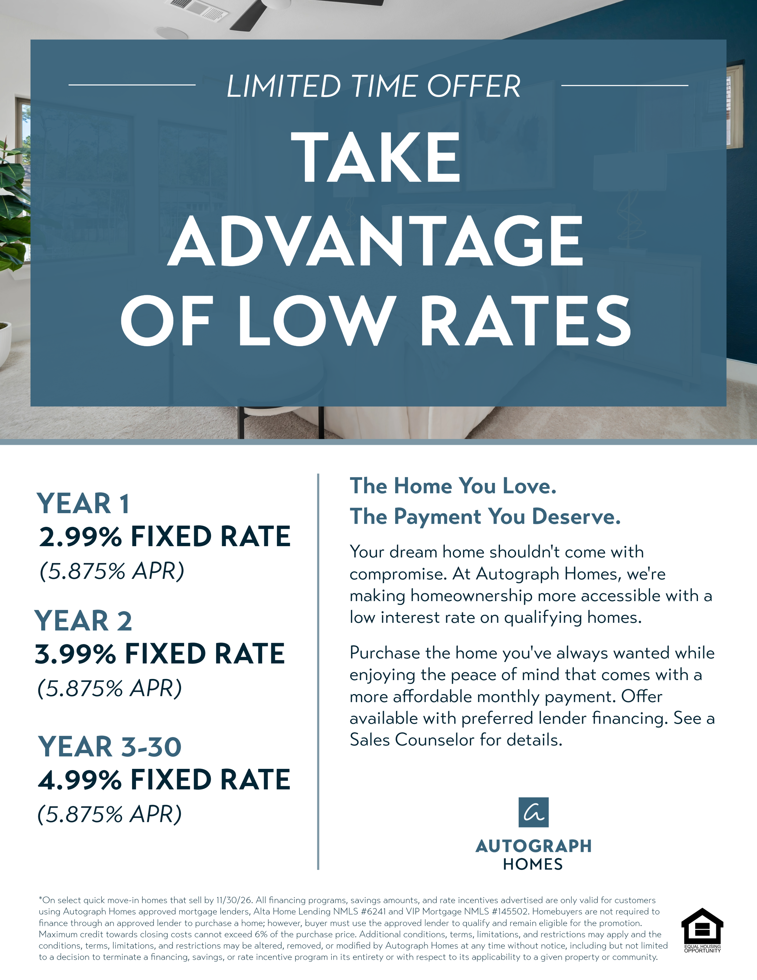 Autograph Homes 2.99% Promo