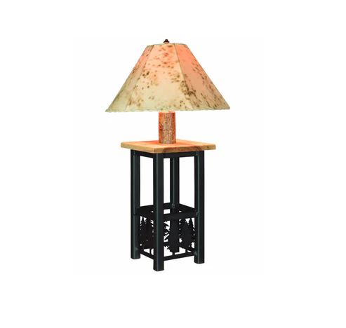 Ironwood Lamp with Lambskin Shade