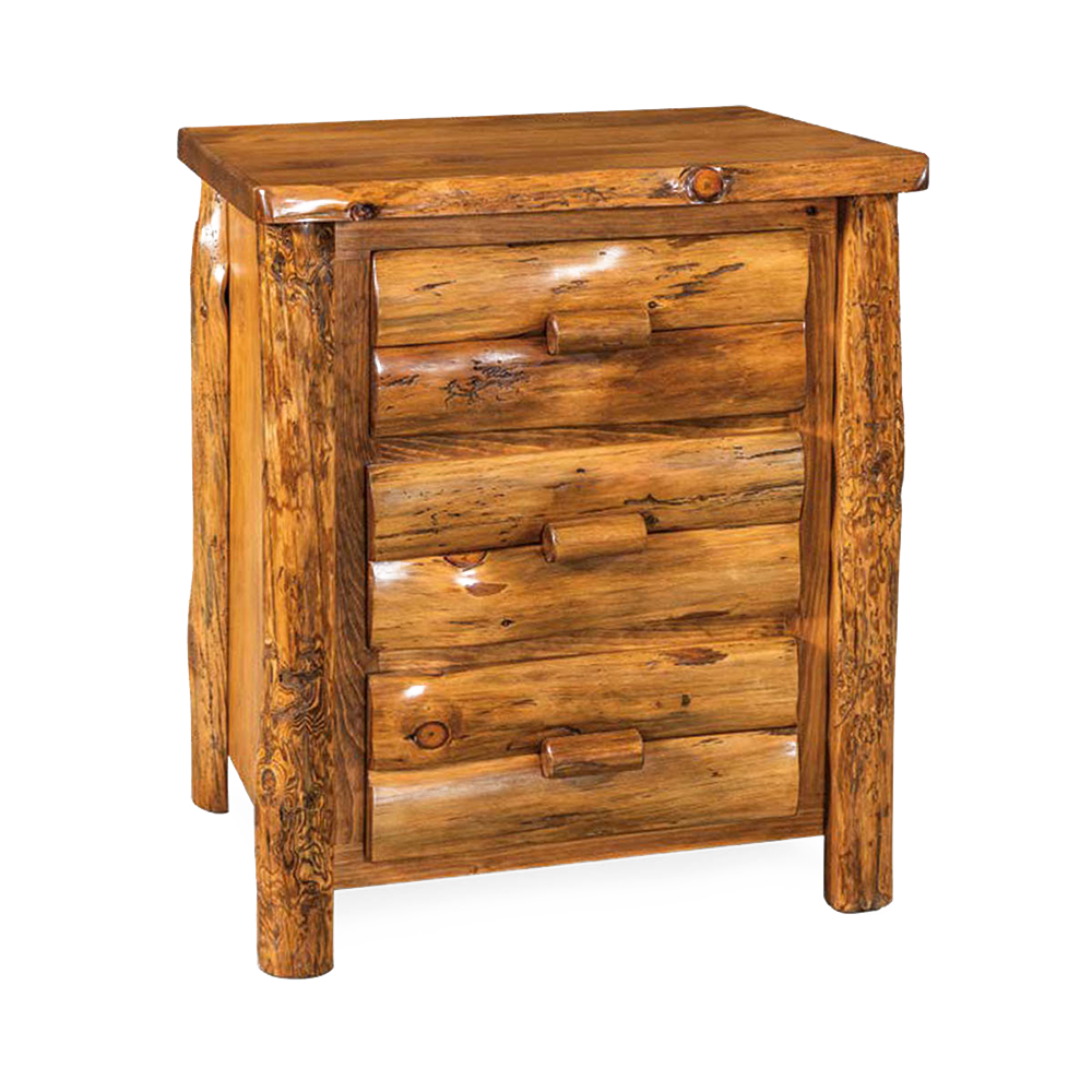 3 Drawer Nightstand – Rustic Pine