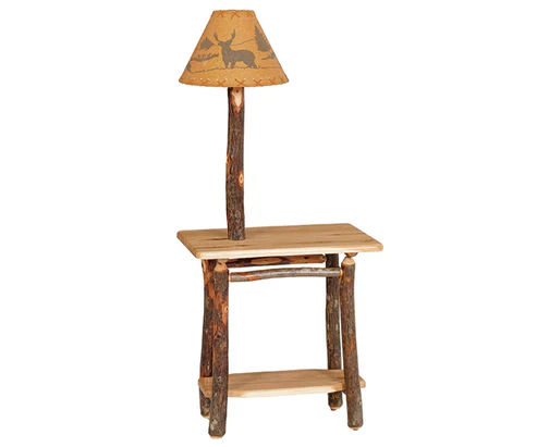 Rectangular End Table with Lamp