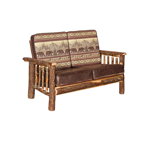 Love Seat with Wood Arms