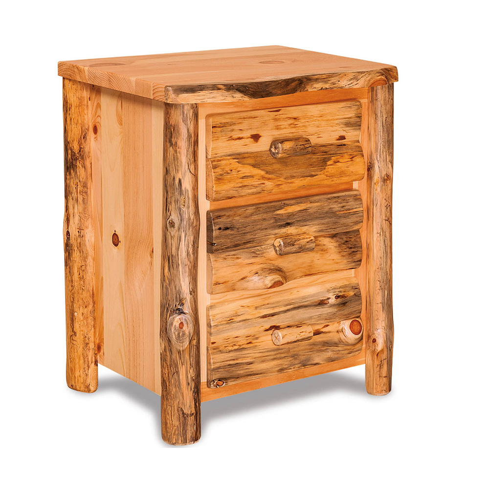 3 Drawer Nightstand – Rustic Pine