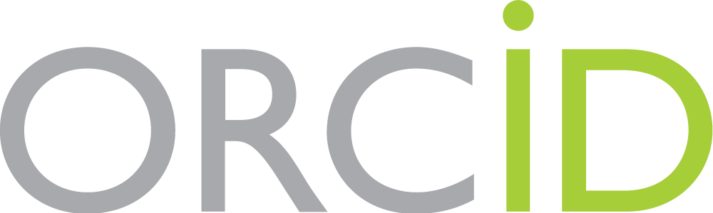 Logo with the word 'ORCID' in large letters, with 'ORC' in gray and 'ID' in green.