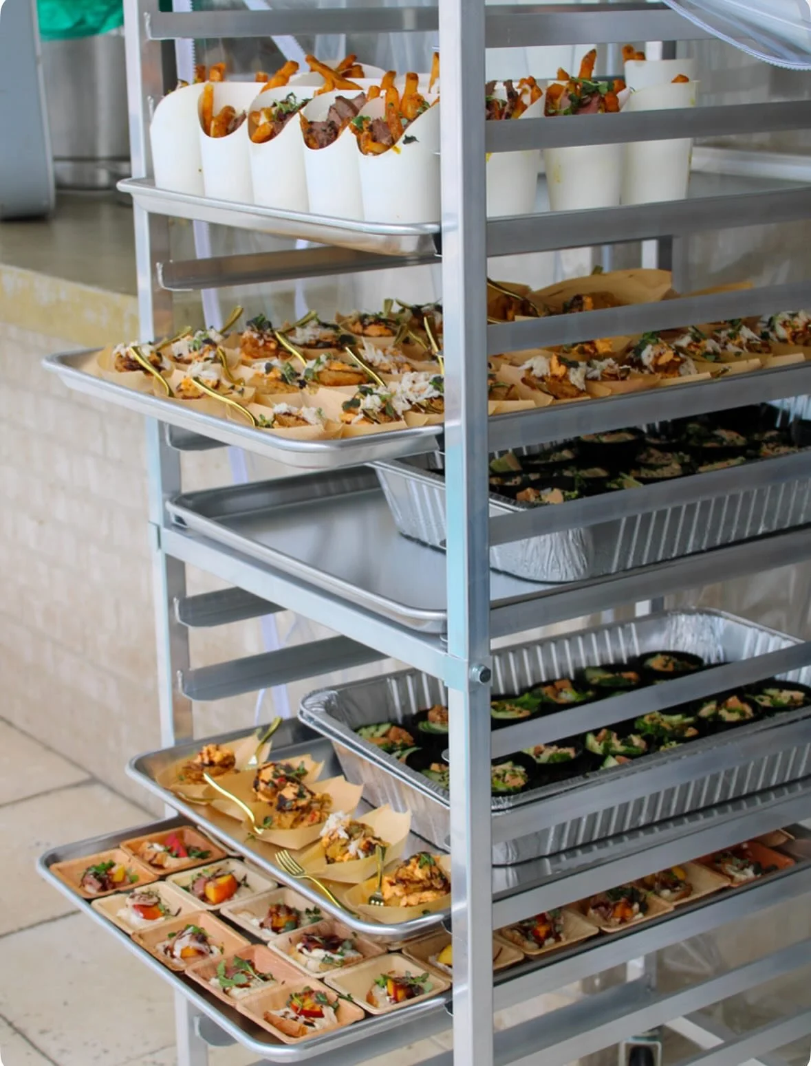 POV: we&rsquo;re behind the scenes creating artfully crafted, thoughtful bites for guests on a large scale. Pan after pan of hors d&rsquo;oeuvres as guests arrive to celebrate a friend&rsquo;s most special, cherished day.

Thoughtfully composed small