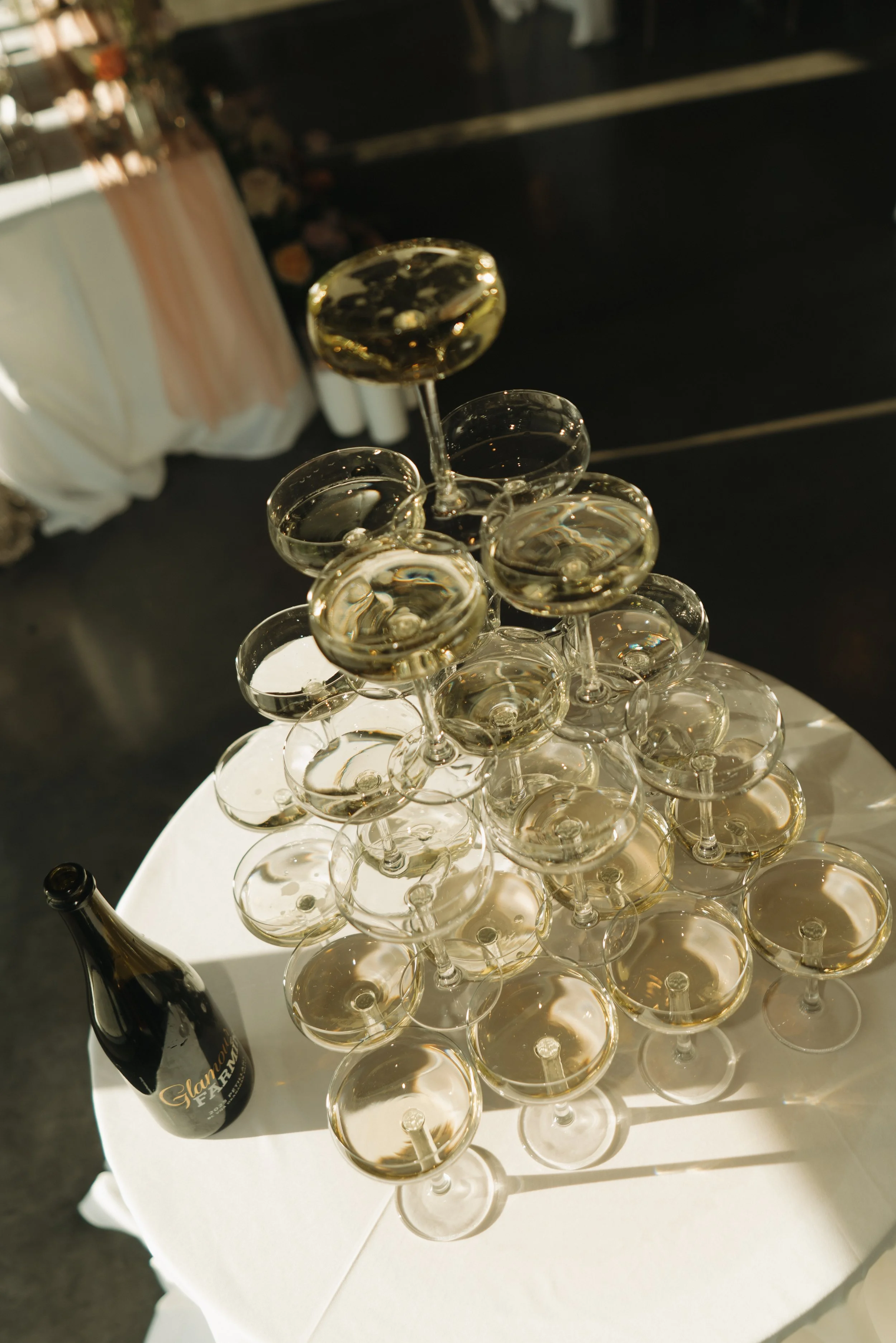 Champagne tower details