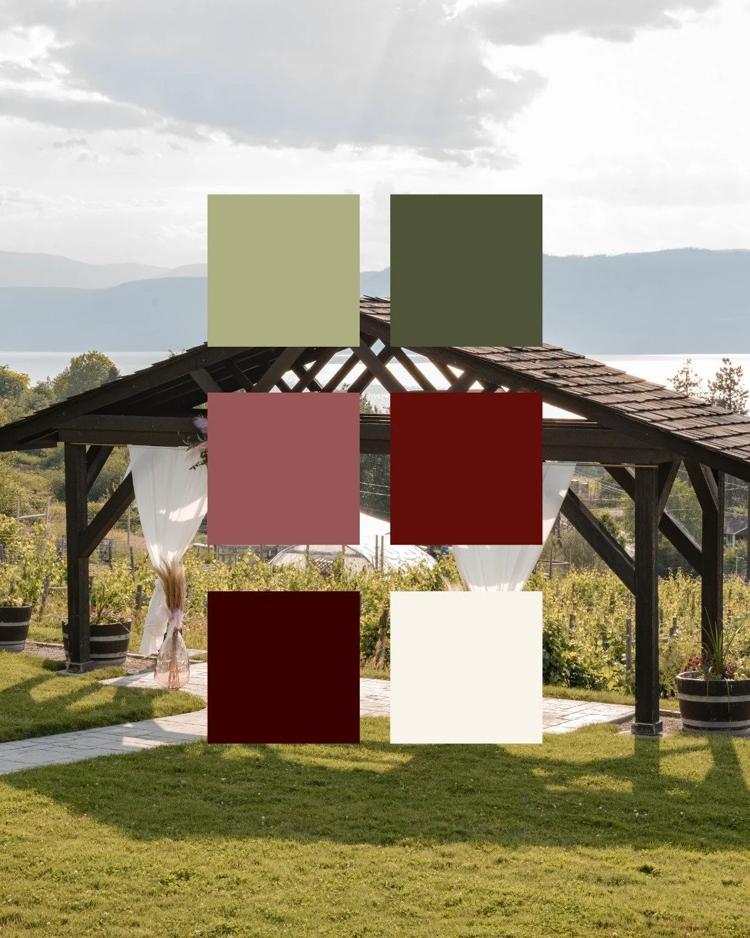 colour palettes to save for a winery wedding 🍇