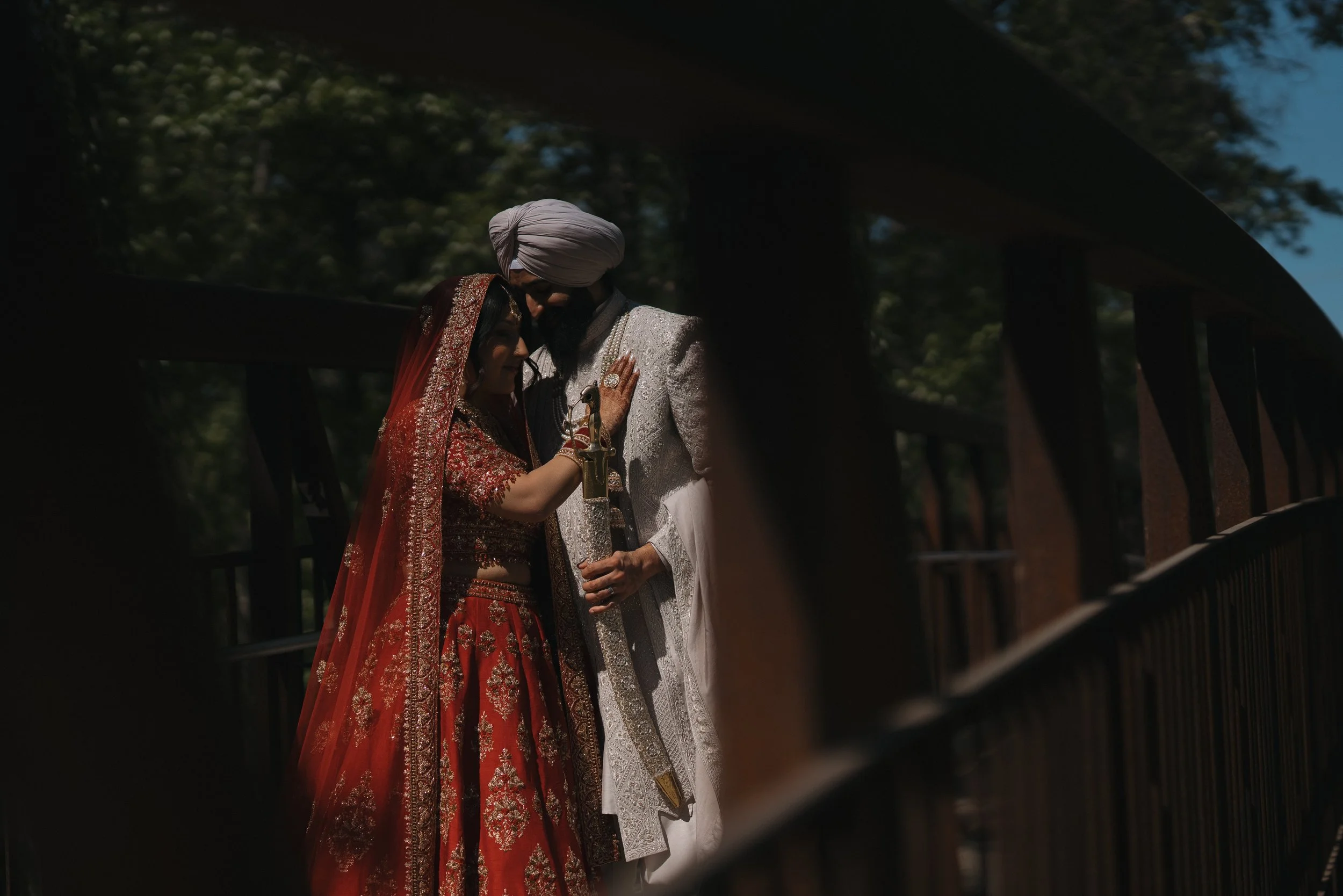 Reena & Nov sharing a quiet moment during their Okanagan wedding