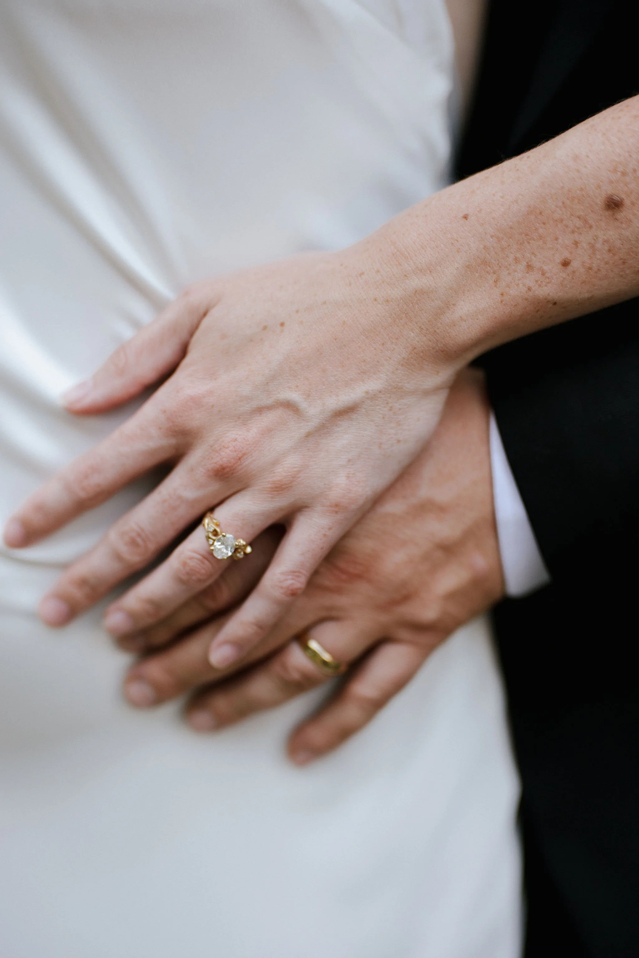 Newlyweds custom wedding bands