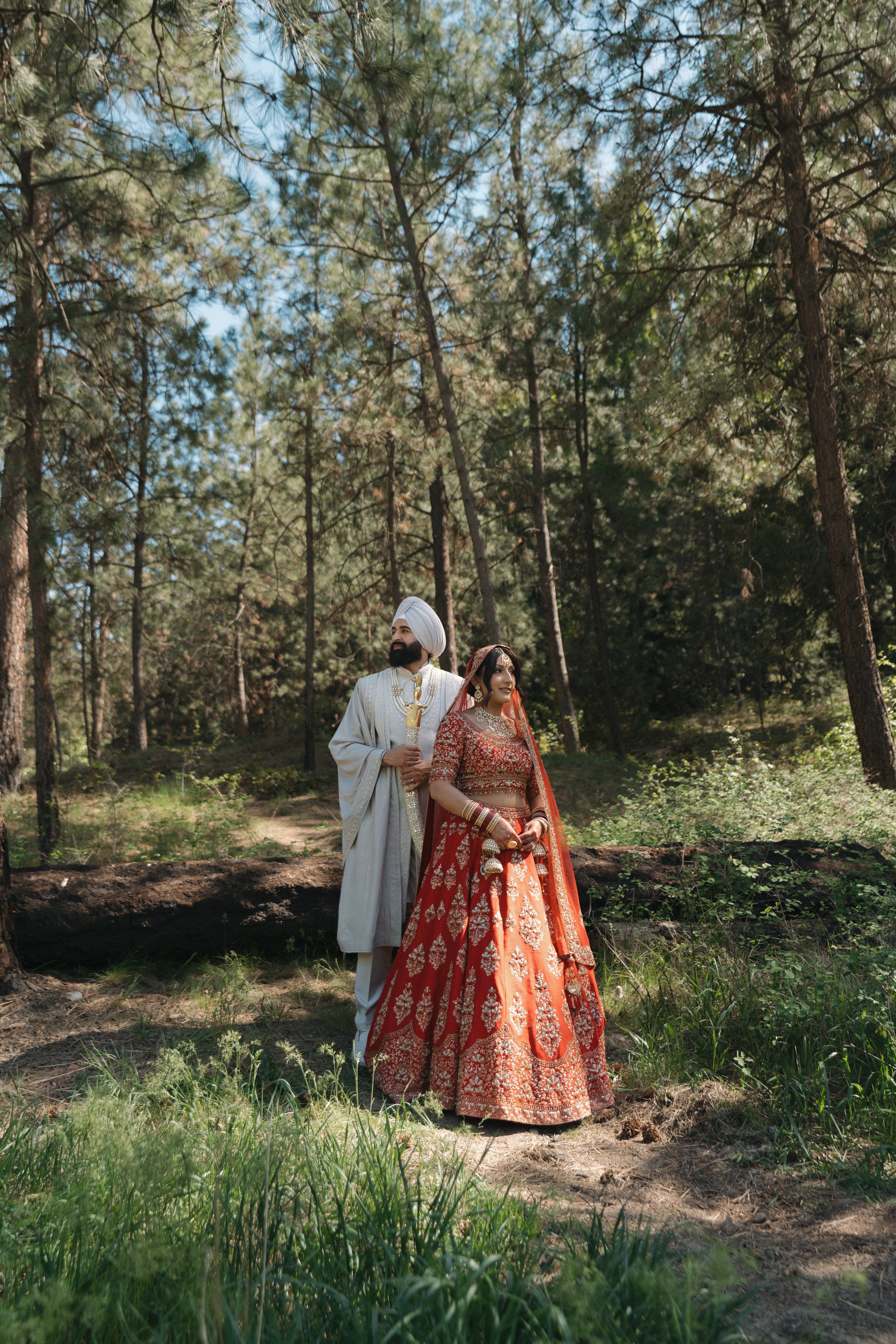 Reena & Nov posing together on their wedding day