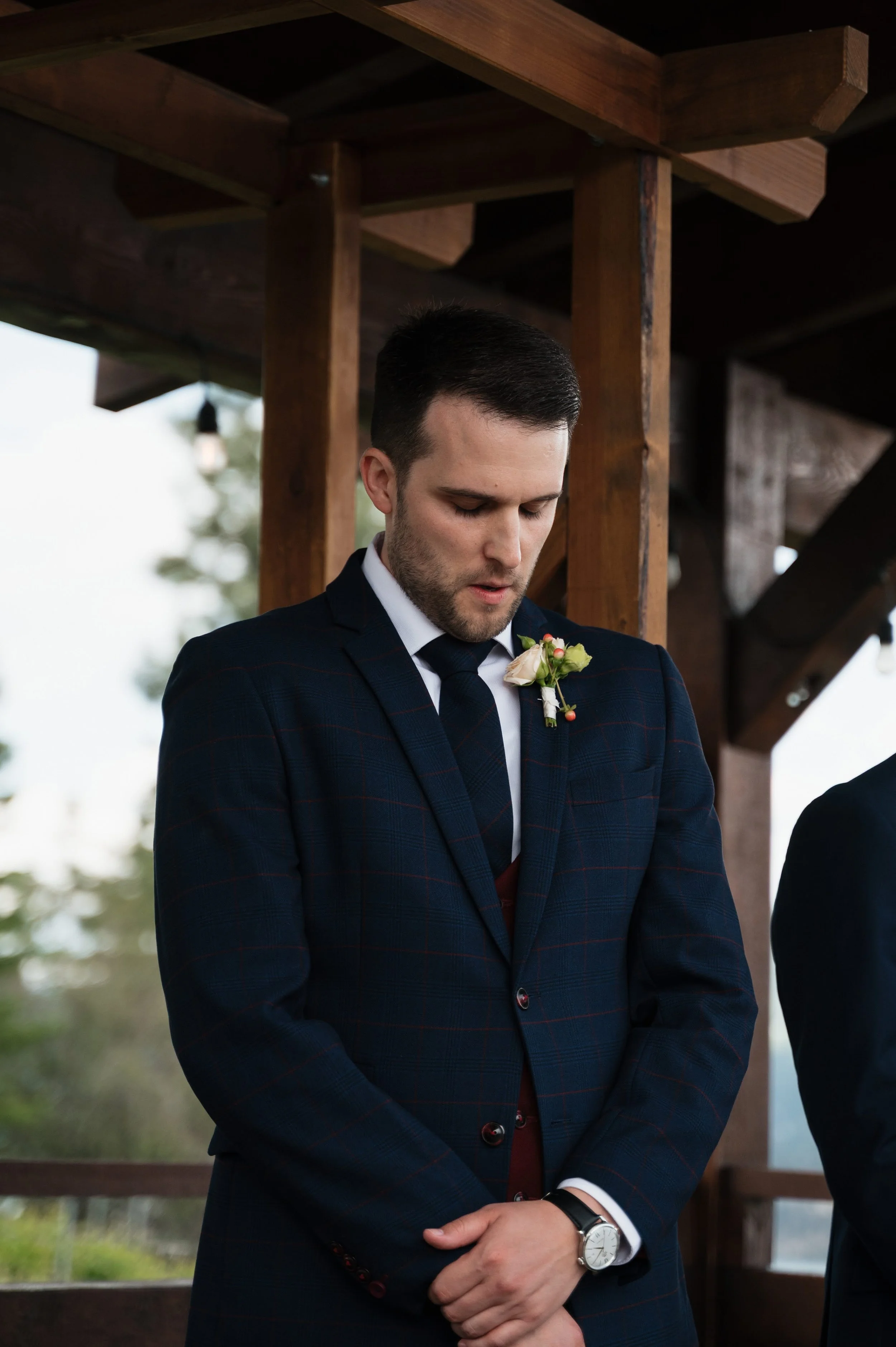 Groom getting ready for the ceremony
