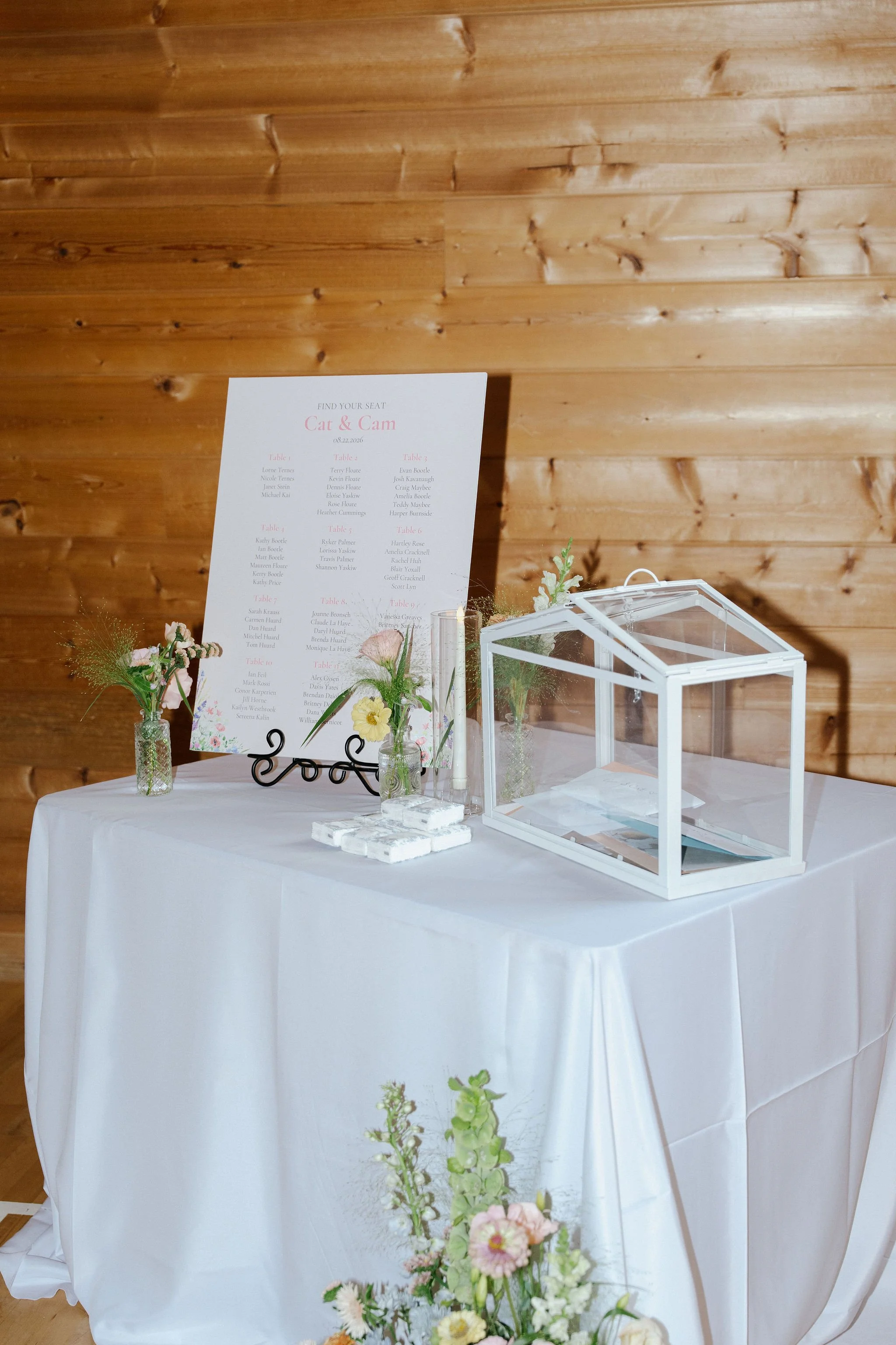 Welcome table and seating chart
