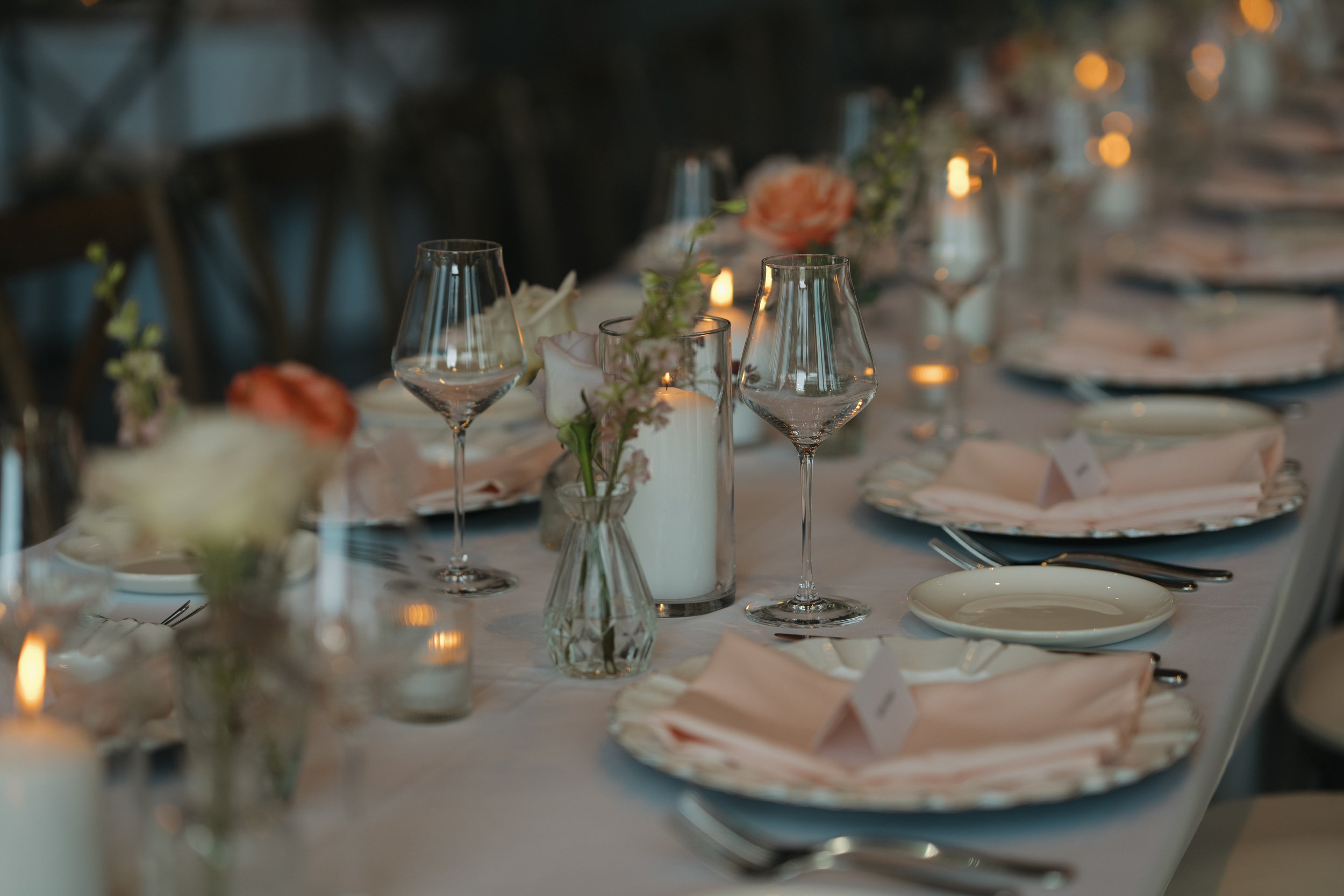 Reception décor at Reena & Nov’s Lake Country wedding