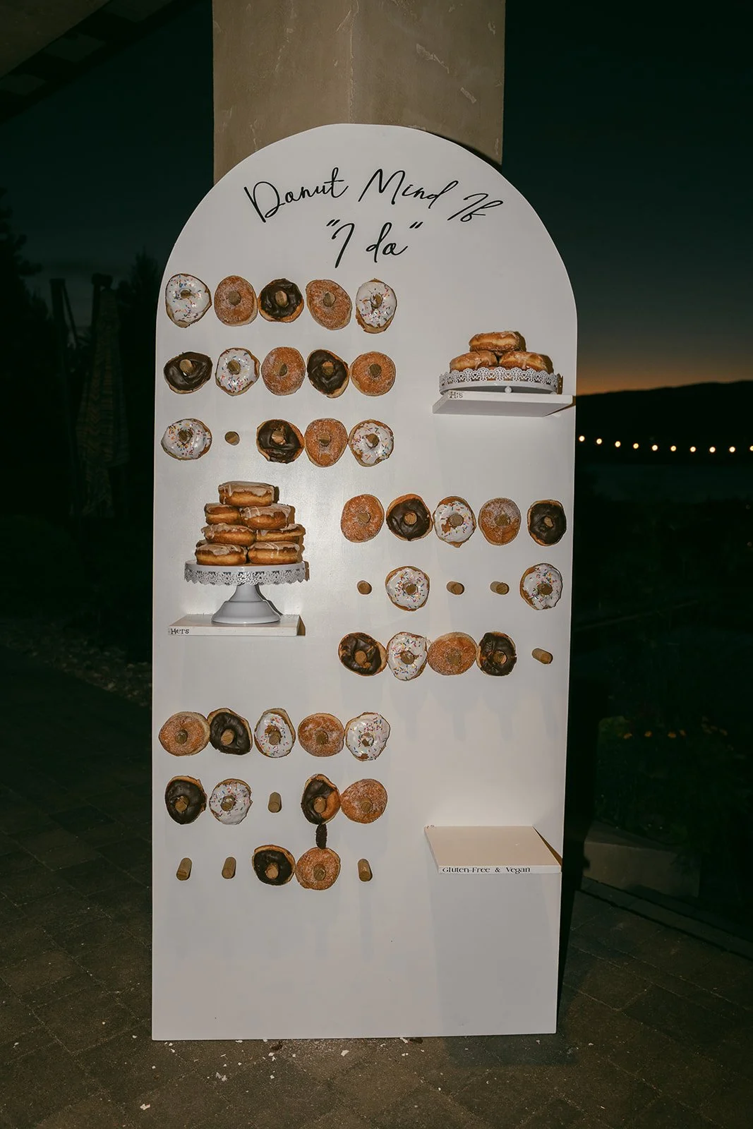 DIY donut wall styled for the reception