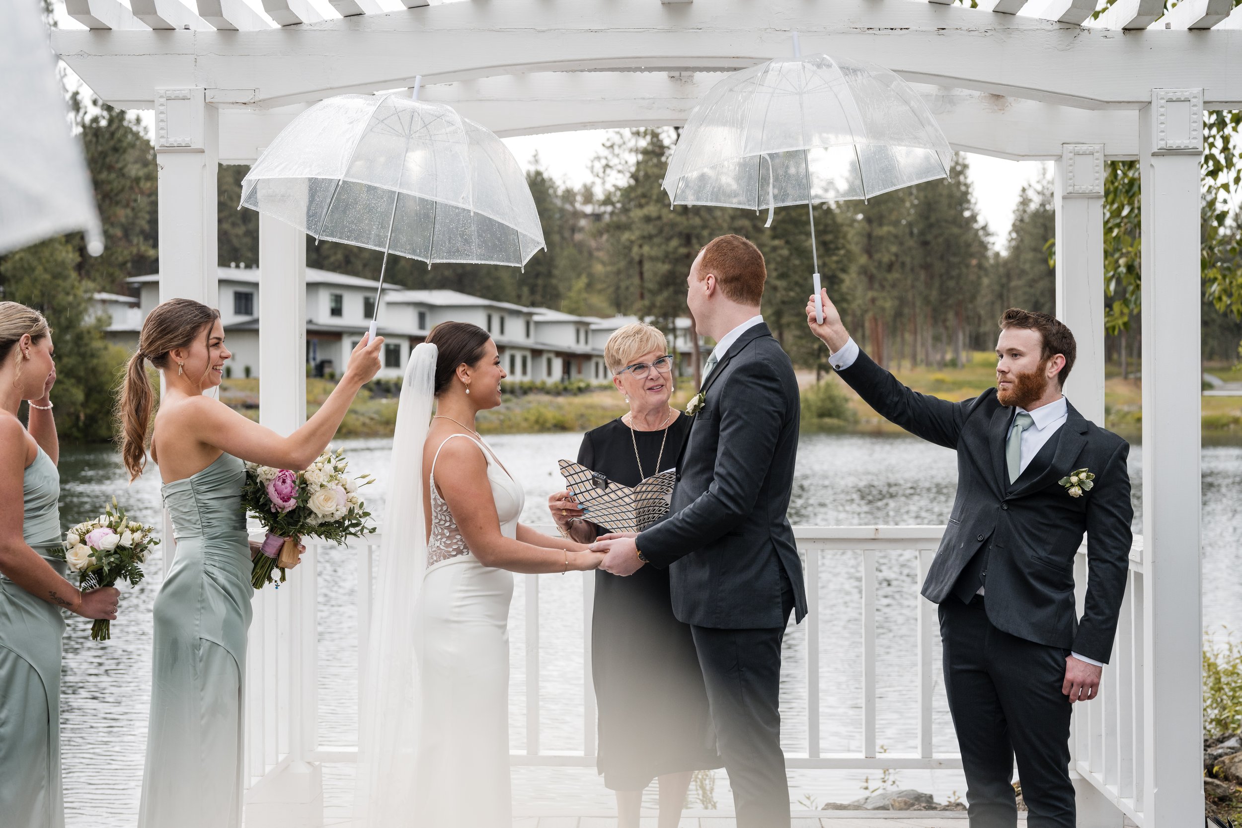 Bride & Groom in the Rain