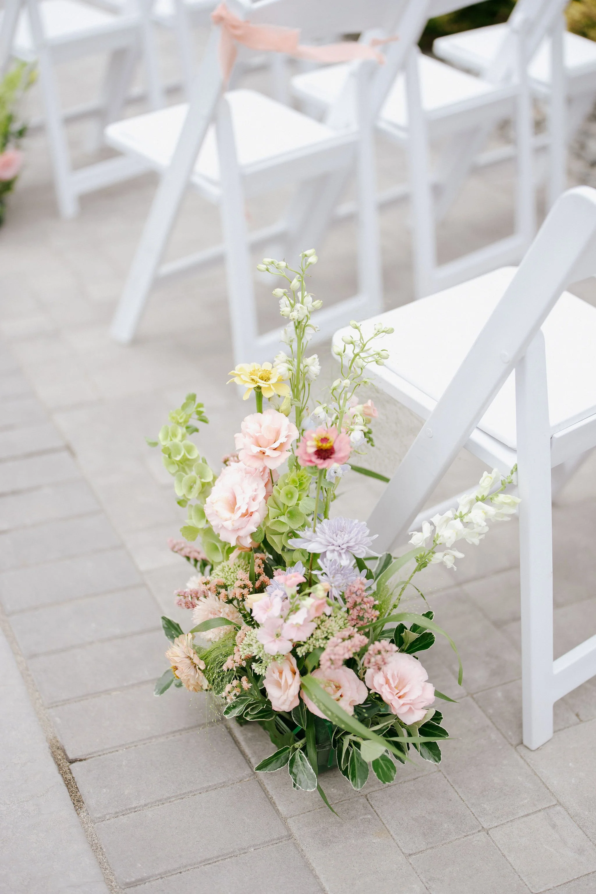 Close-up of floral details from Cat & Cam’s Okanagan wedding