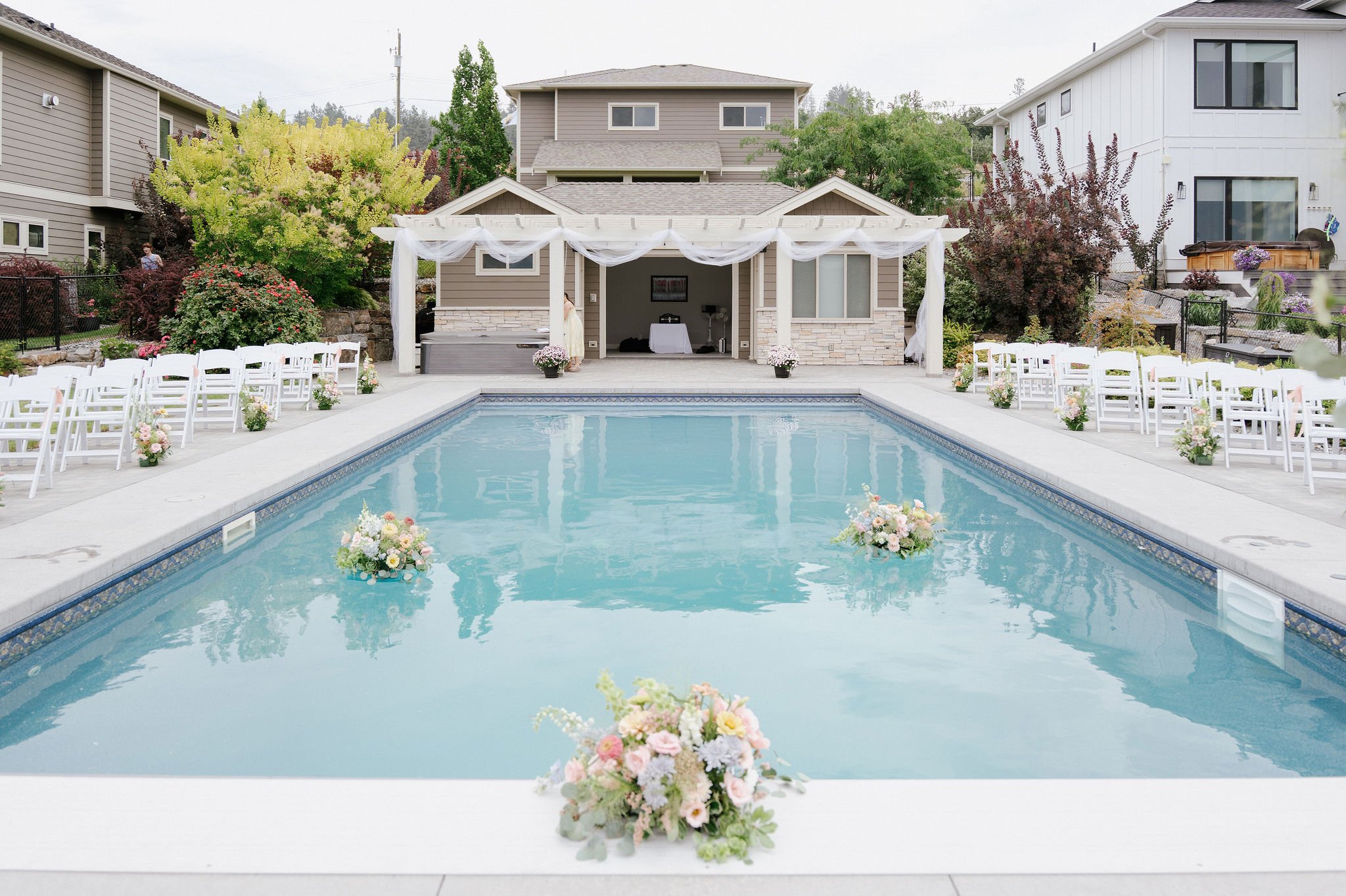 A unique poolside ceremony at an Okanagan wedding